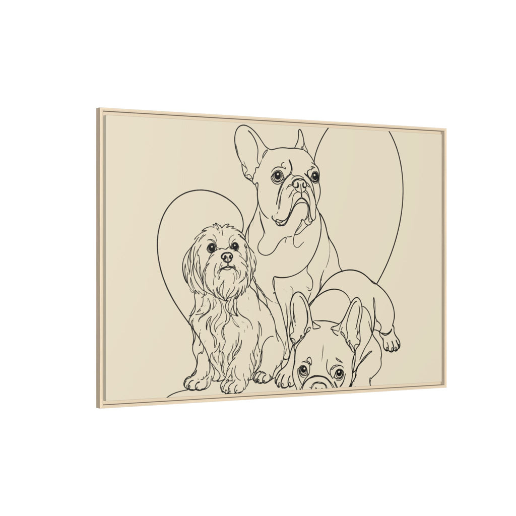 Frenchie Matte Canvas, Framed (Multi-color)