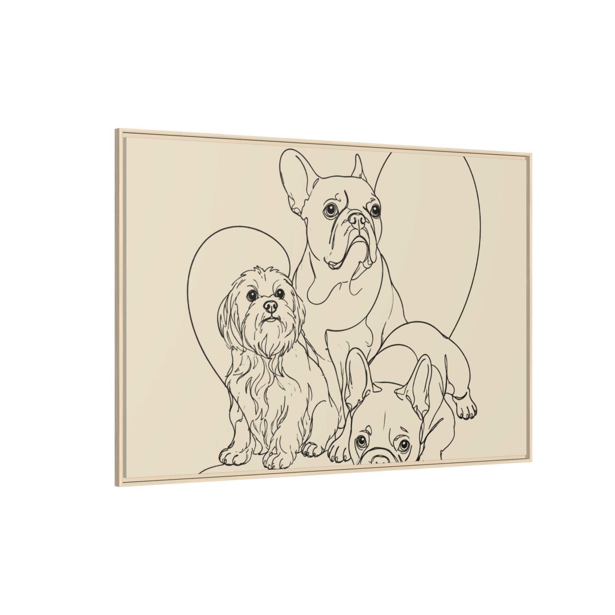 Frenchie Matte Canvas, Framed (Multi-color)