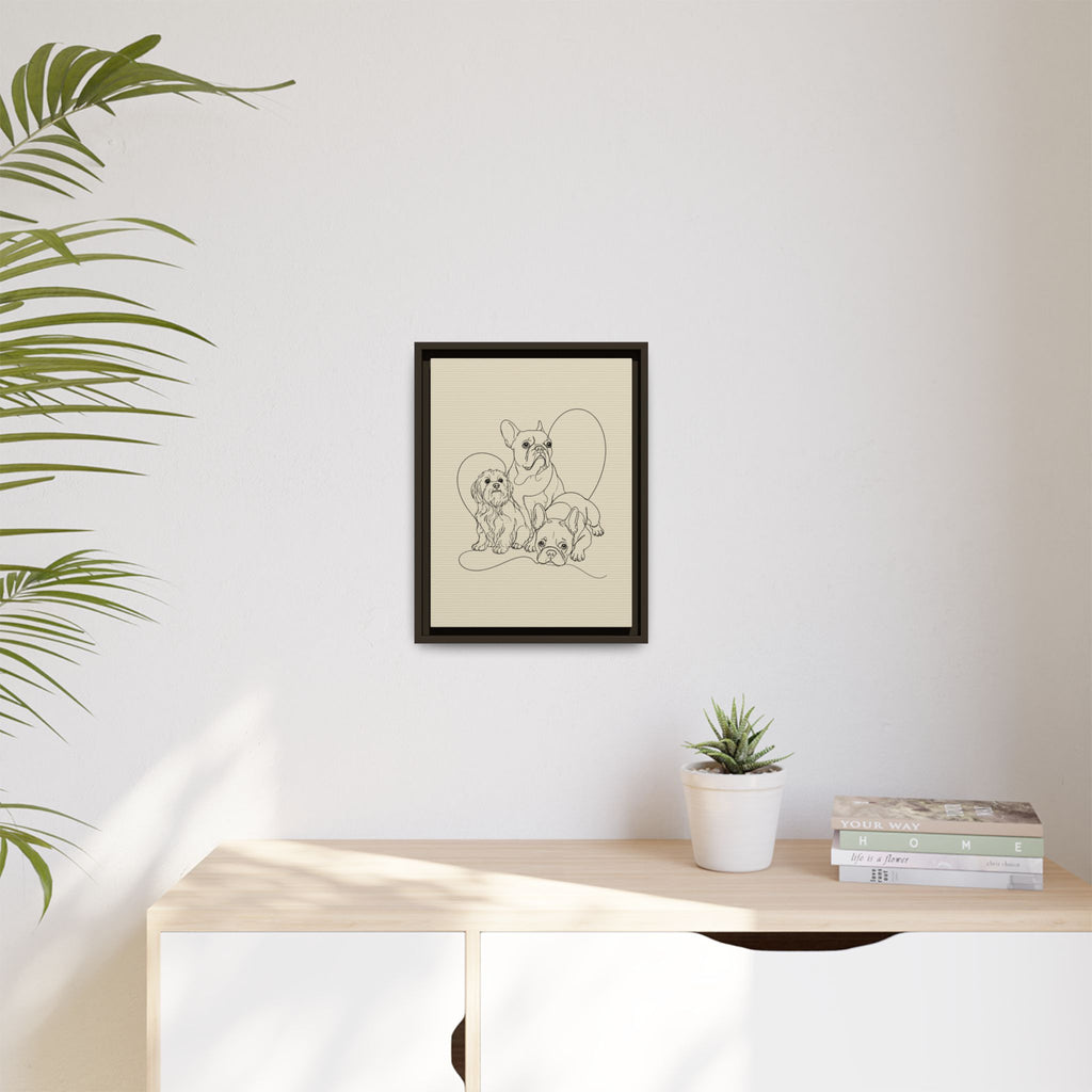 Frenchie Matte Canvas, Framed (Multi-color)