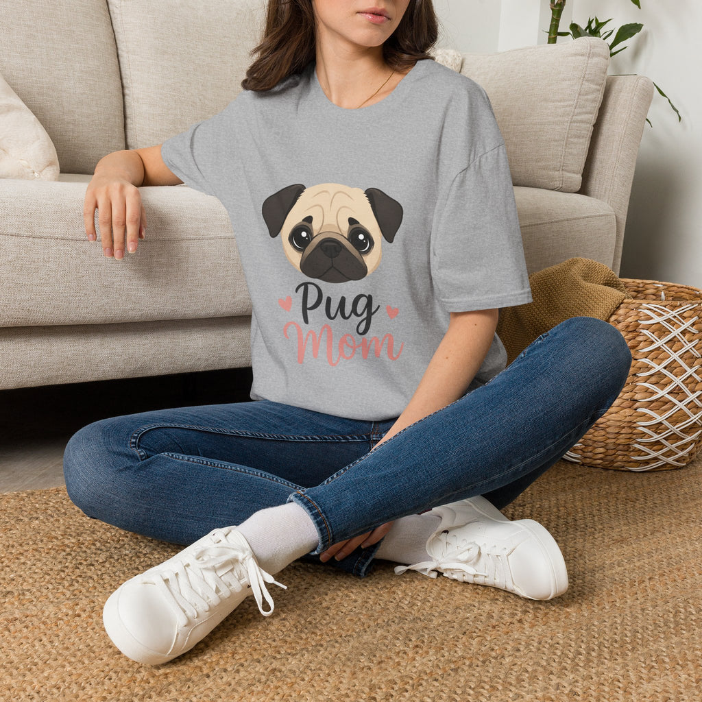 Pug Mom T-Shirt — Cute Pug Face Graphic Tee for Dog Lovers