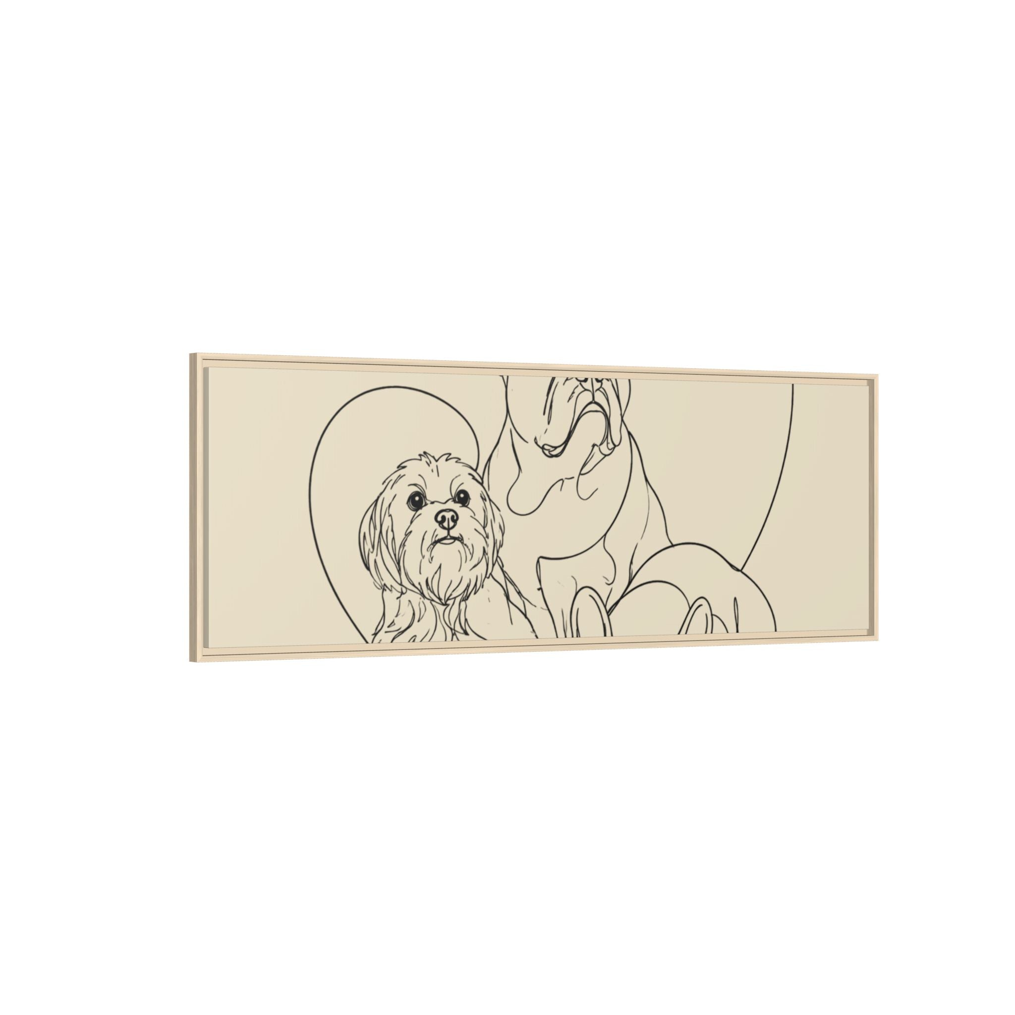 Frenchie Matte Canvas, Framed (Multi-color)