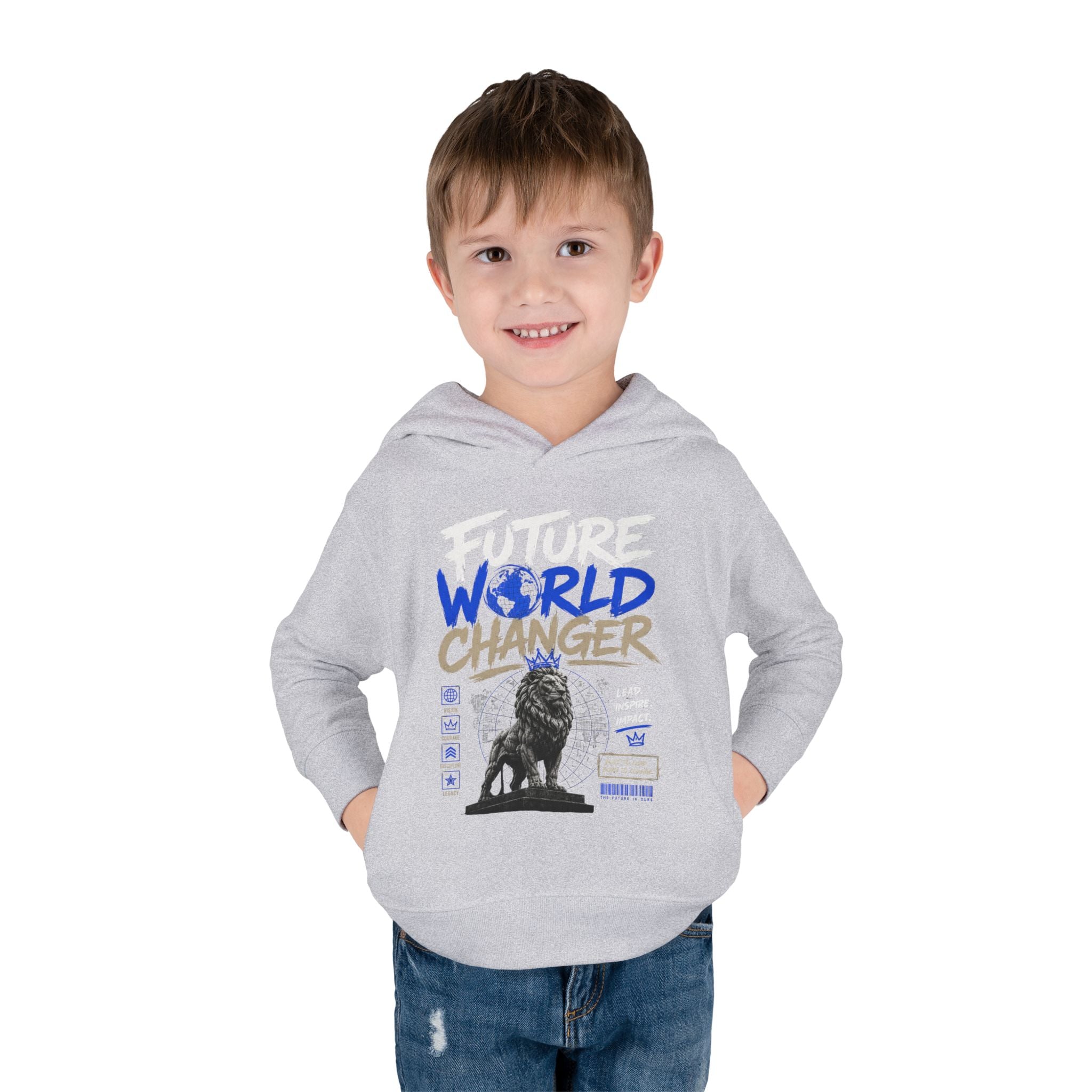 Toddler Hoodie — "Future World Changer" Lion Pullover