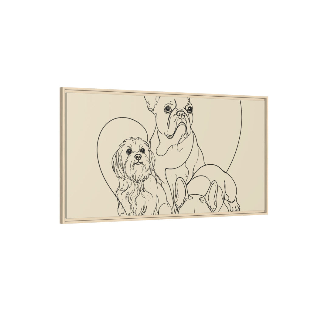 Frenchie Matte Canvas, Framed (Multi-color)