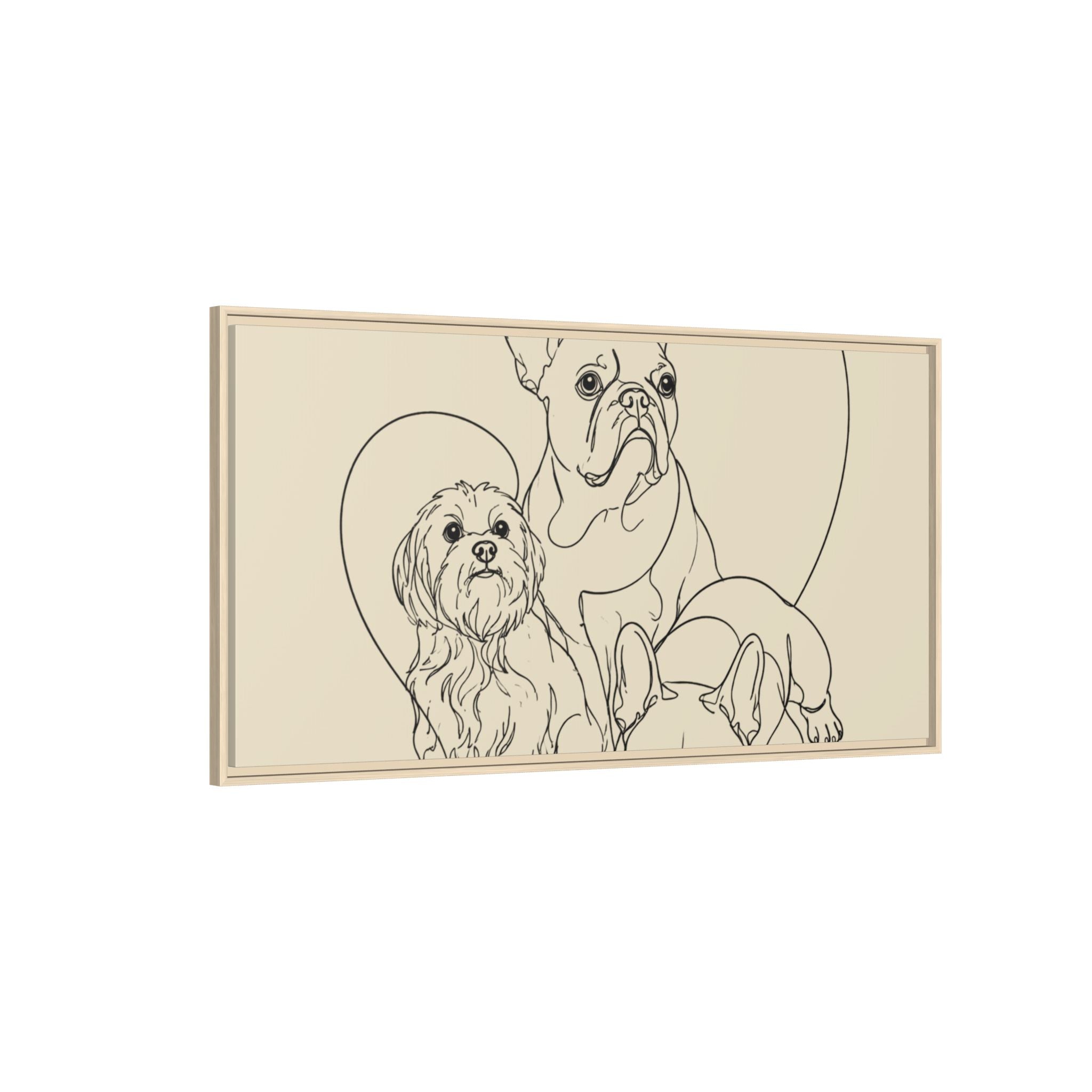 Frenchie Matte Canvas, Framed (Multi-color)