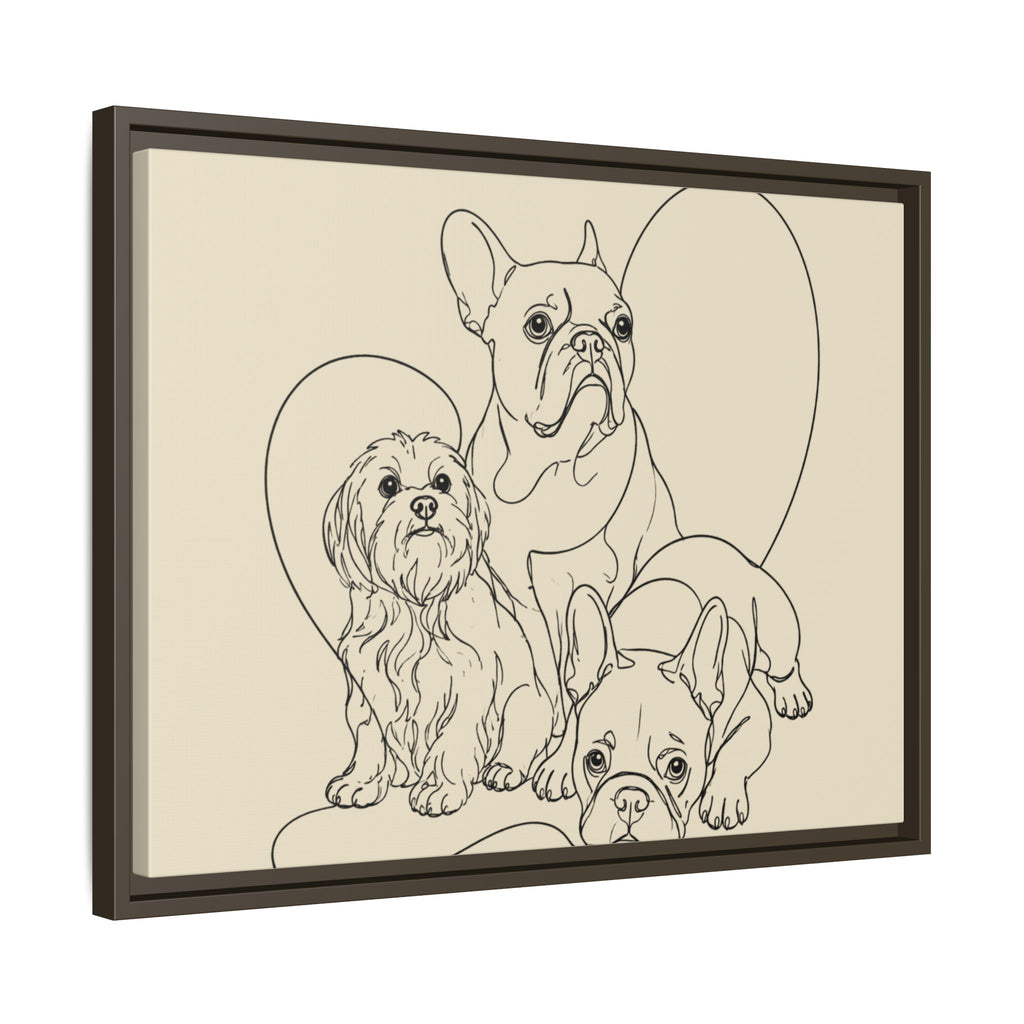 Frenchie Matte Canvas, Framed (Multi-color)