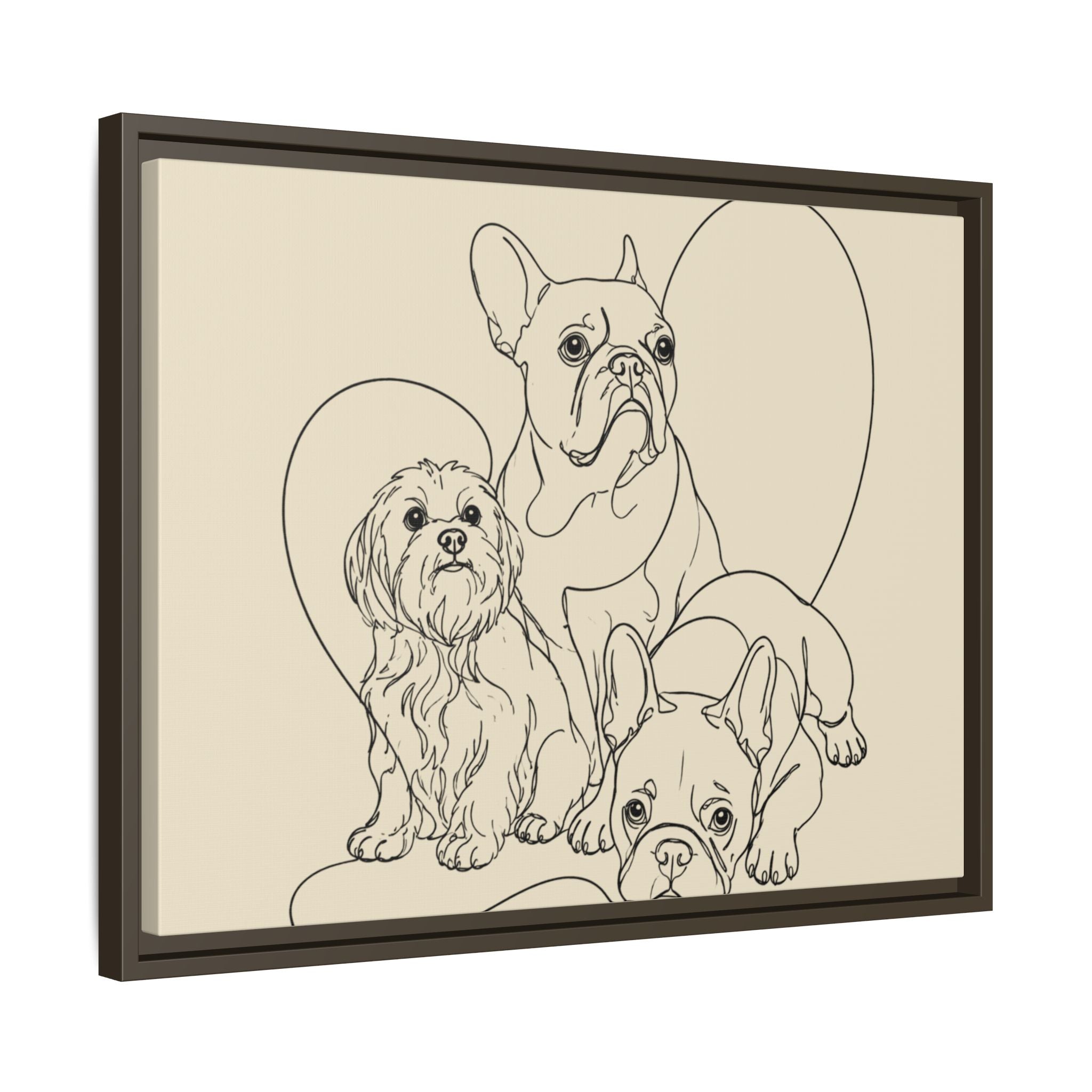 Frenchie Matte Canvas, Framed (Multi-color)