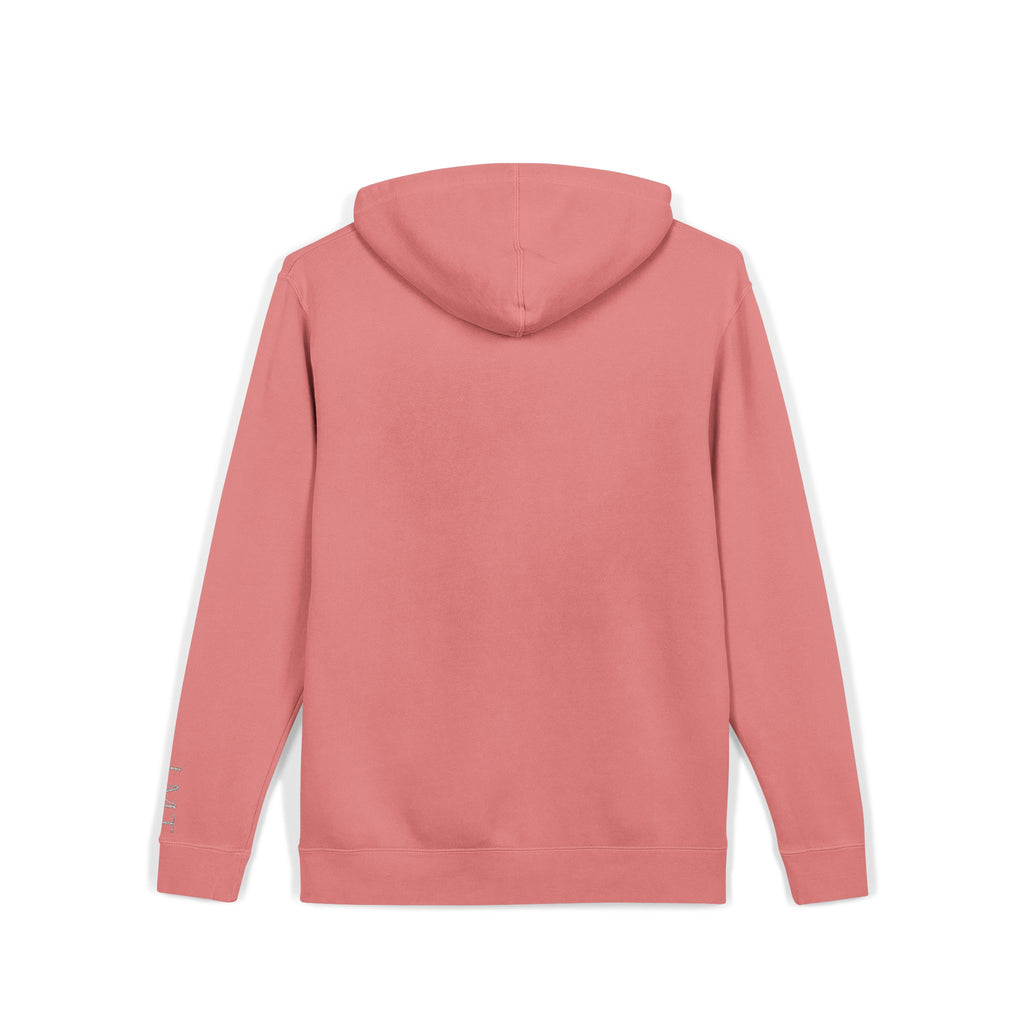 Personalized "Expresso Yourself" Sleeve Pigment-Dyed Hoodie with Coffee Crest Logo — Vintage Cozy Streetwear