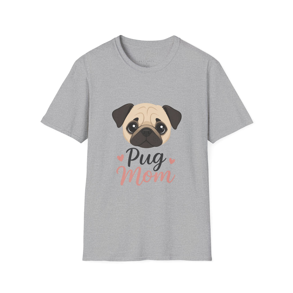 Pug Mom T-Shirt — Cute Pug Face Graphic Tee for Dog Lovers