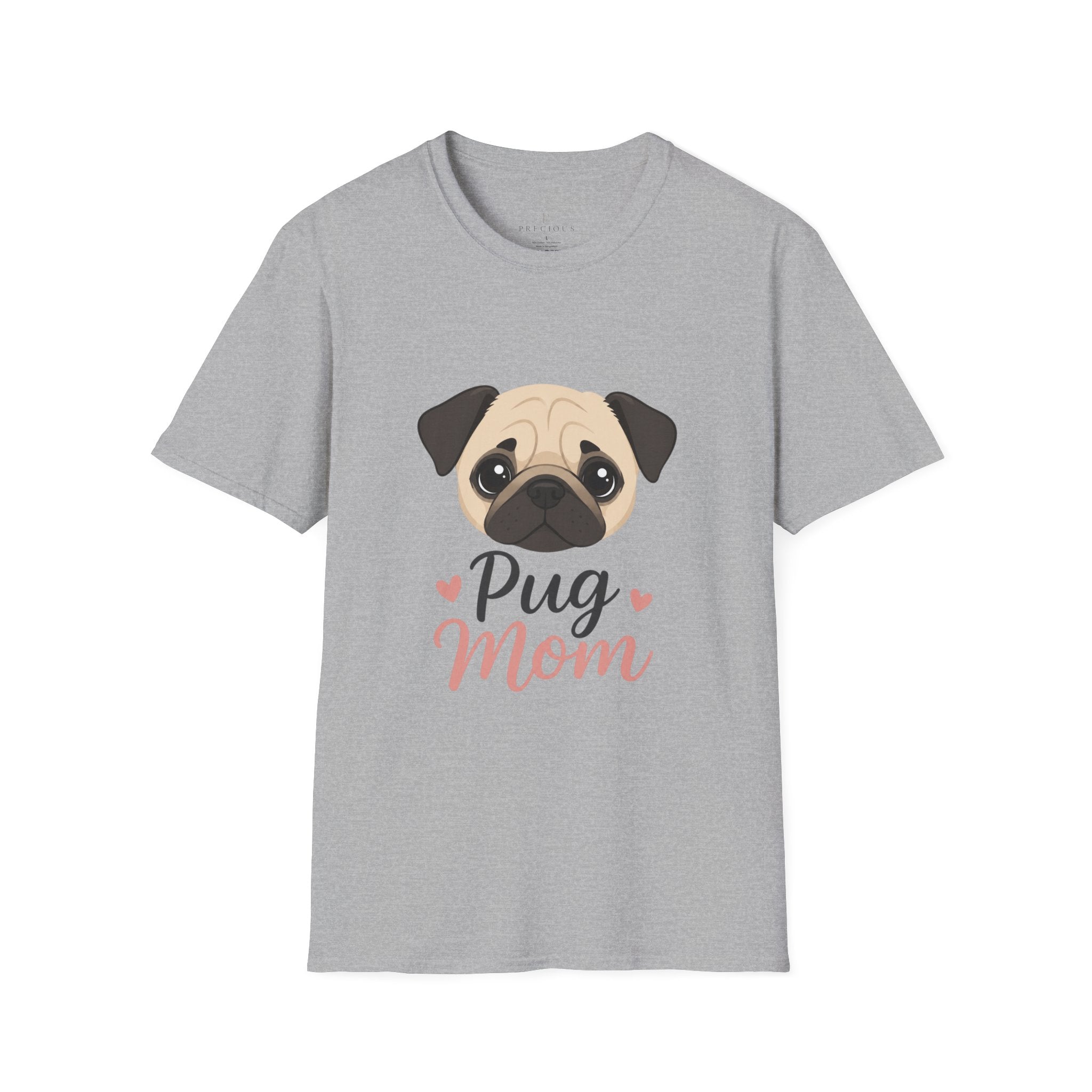 Pug Mom T-Shirt — Cute Pug Face Graphic Tee for Dog Lovers