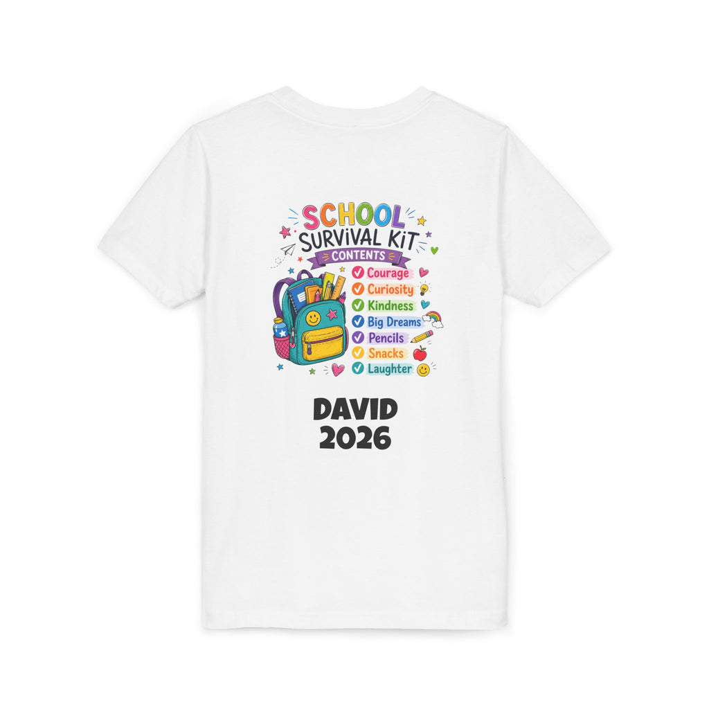 First Day of School Personalized Youth Tee — "Let's Make It Awesome!" Backname Personalizable (David 2026)