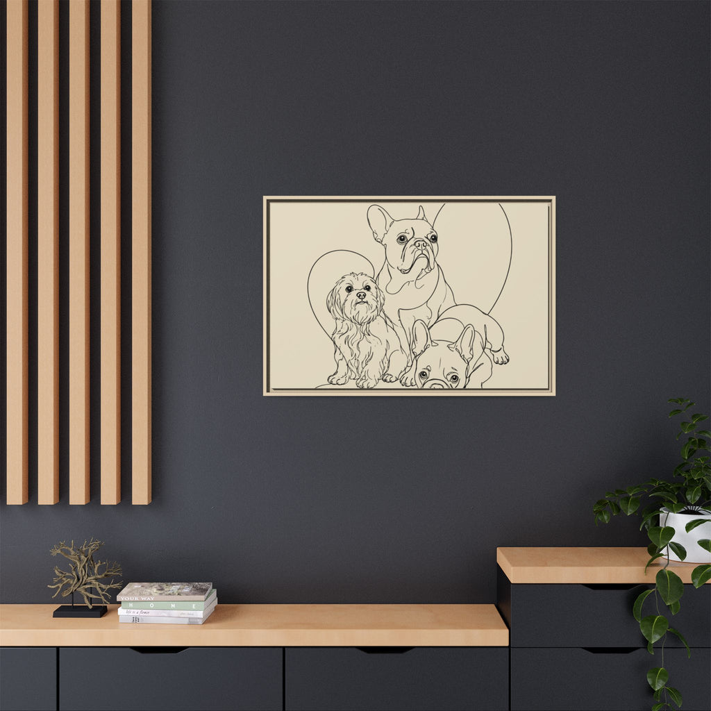 Frenchie Matte Canvas, Framed (Multi-color)