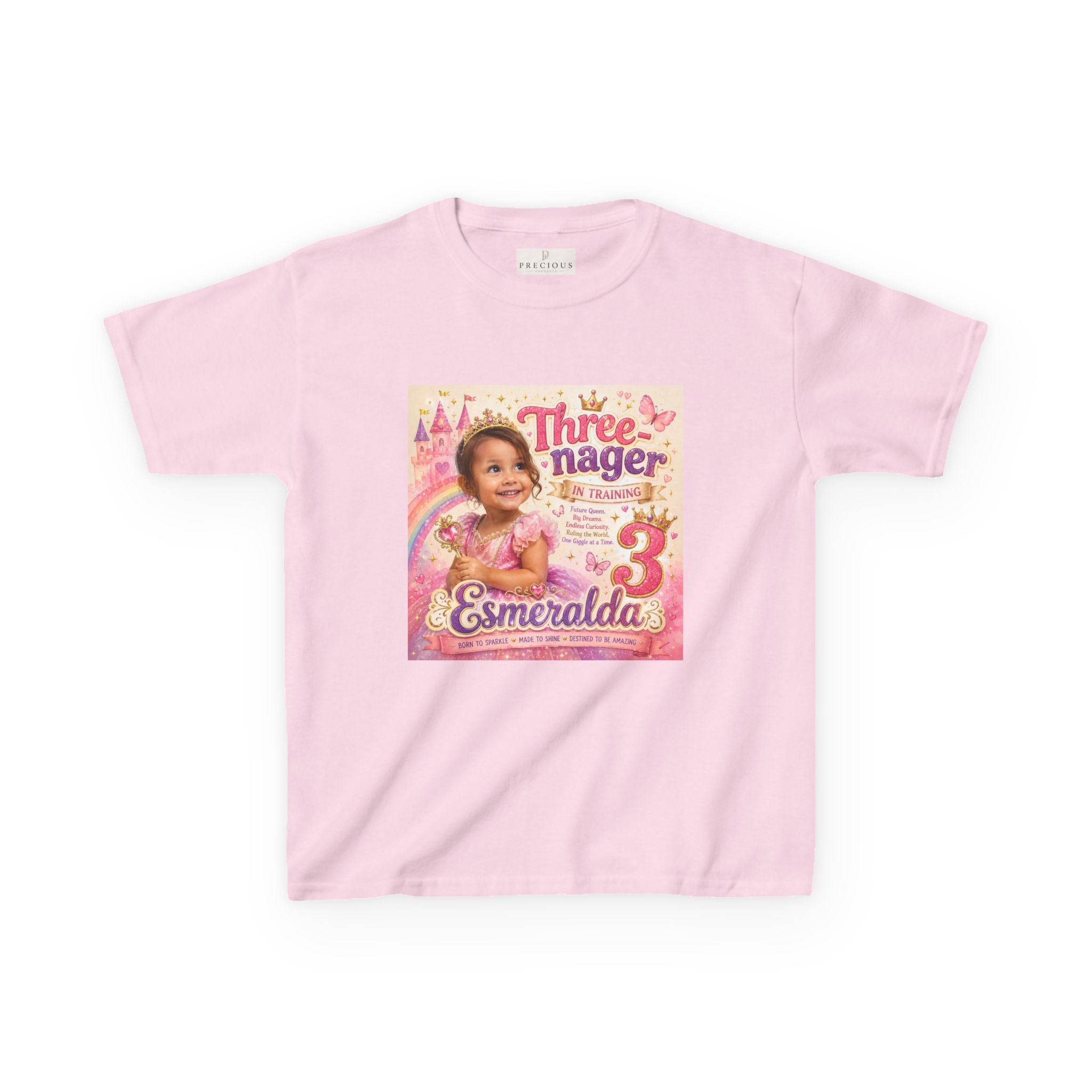 3rd Birthday Kids Tee — "Three-nager" Personalized Name Shirt (I Am 3 Years Old: Cute, Smart, Sassy, Funny)
