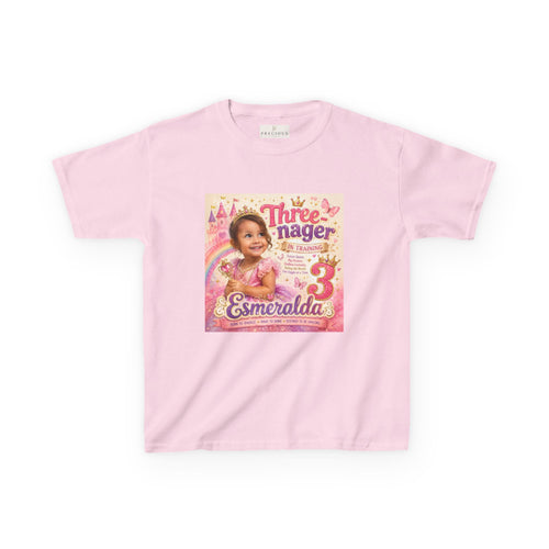 3rd Birthday Kids Tee — "Three-nager" Personalized Name Shirt (I Am 3 Years Old: Cute, Smart, Sassy, Funny)