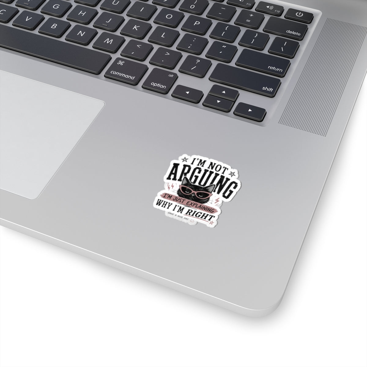 I'm Not Arguing Cat Sticker — Funny Sassy Laptop Decal ("I'm Just Explaining Why I'm Right")