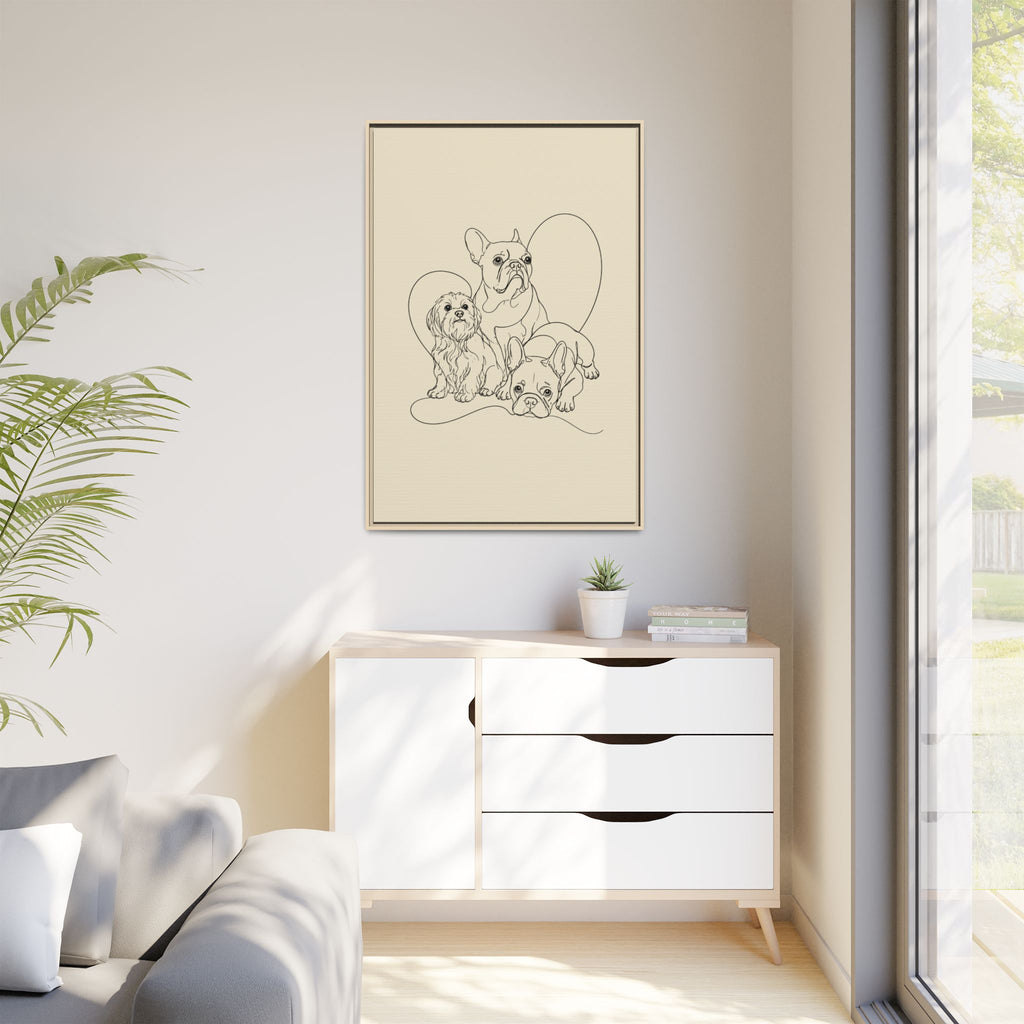 Frenchie Matte Canvas, Framed (Multi-color)