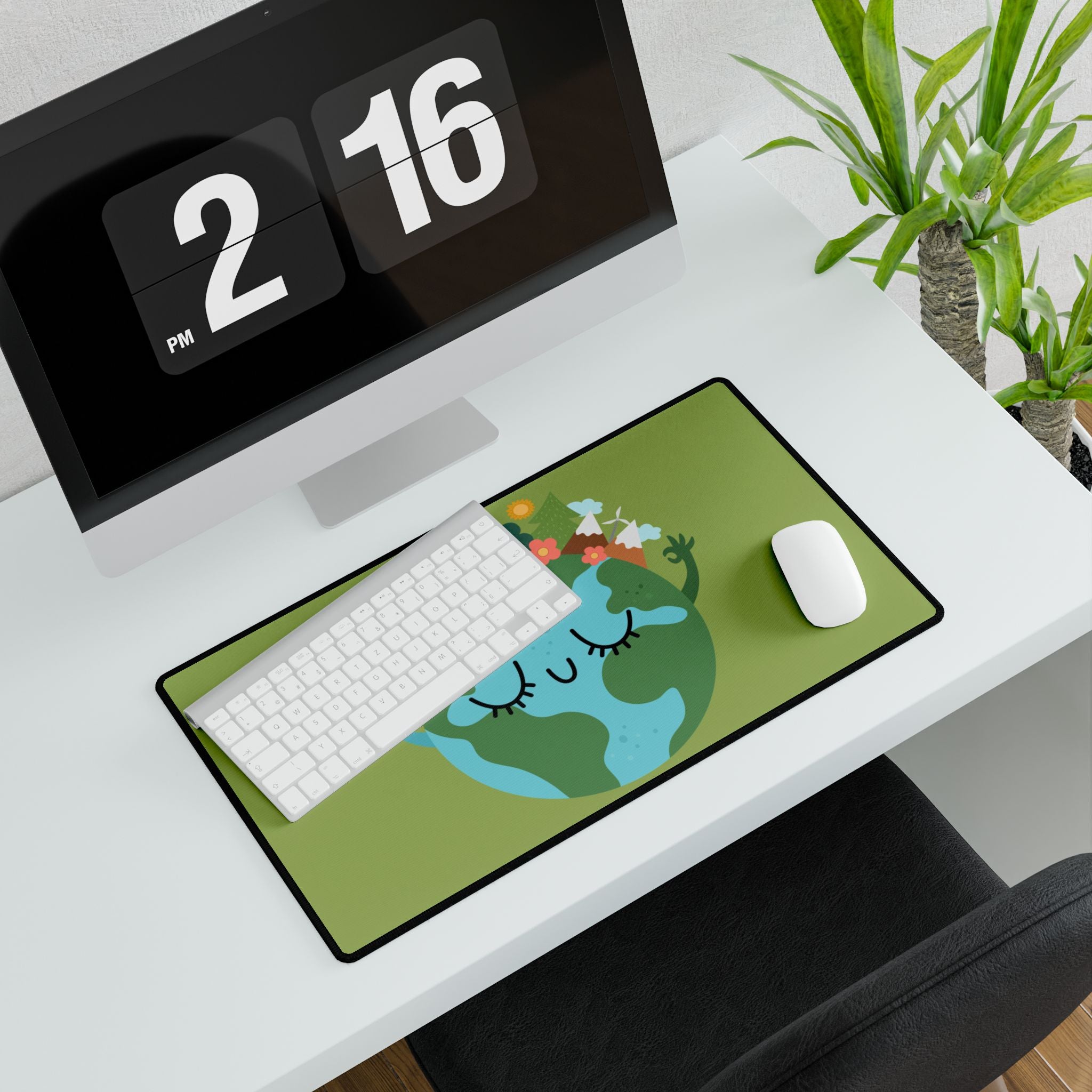Earth Hug Desk Mat — Cute Eco-Friendly Mouse Pad for Office & Home