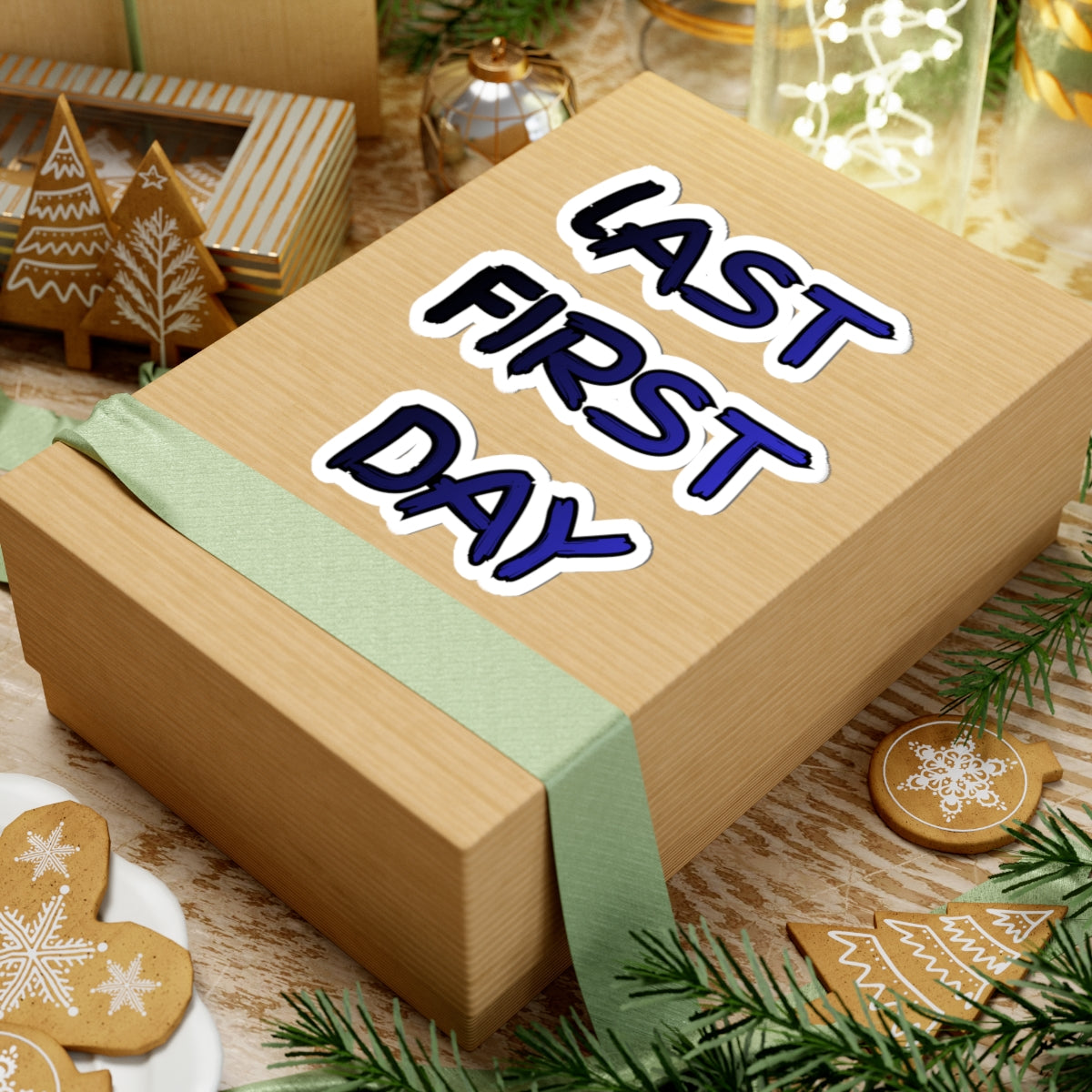 Last First Day Sticker - Blue Handwritten Kiss-Cut Decal for Laptops, Back-to-School & Graduation
