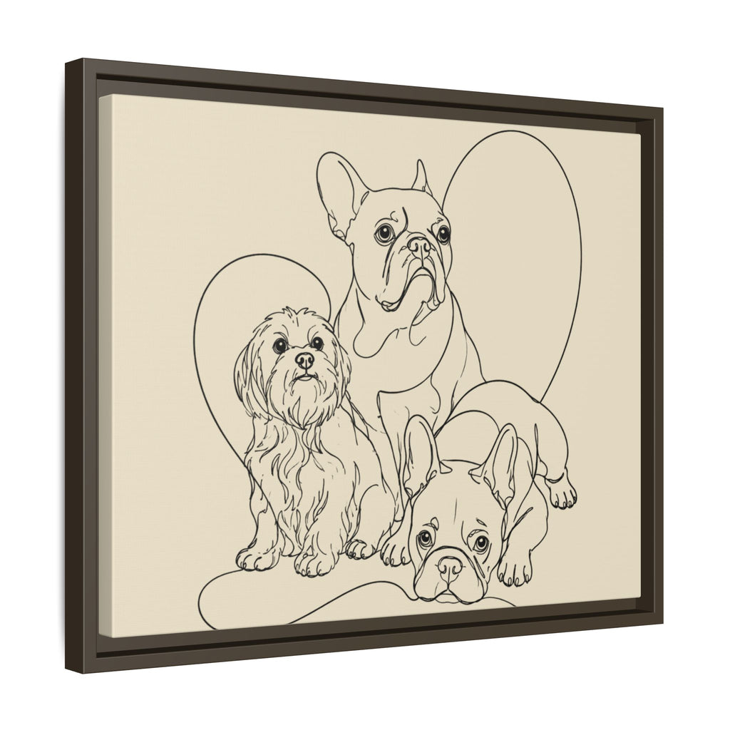 Frenchie Matte Canvas, Framed (Multi-color)