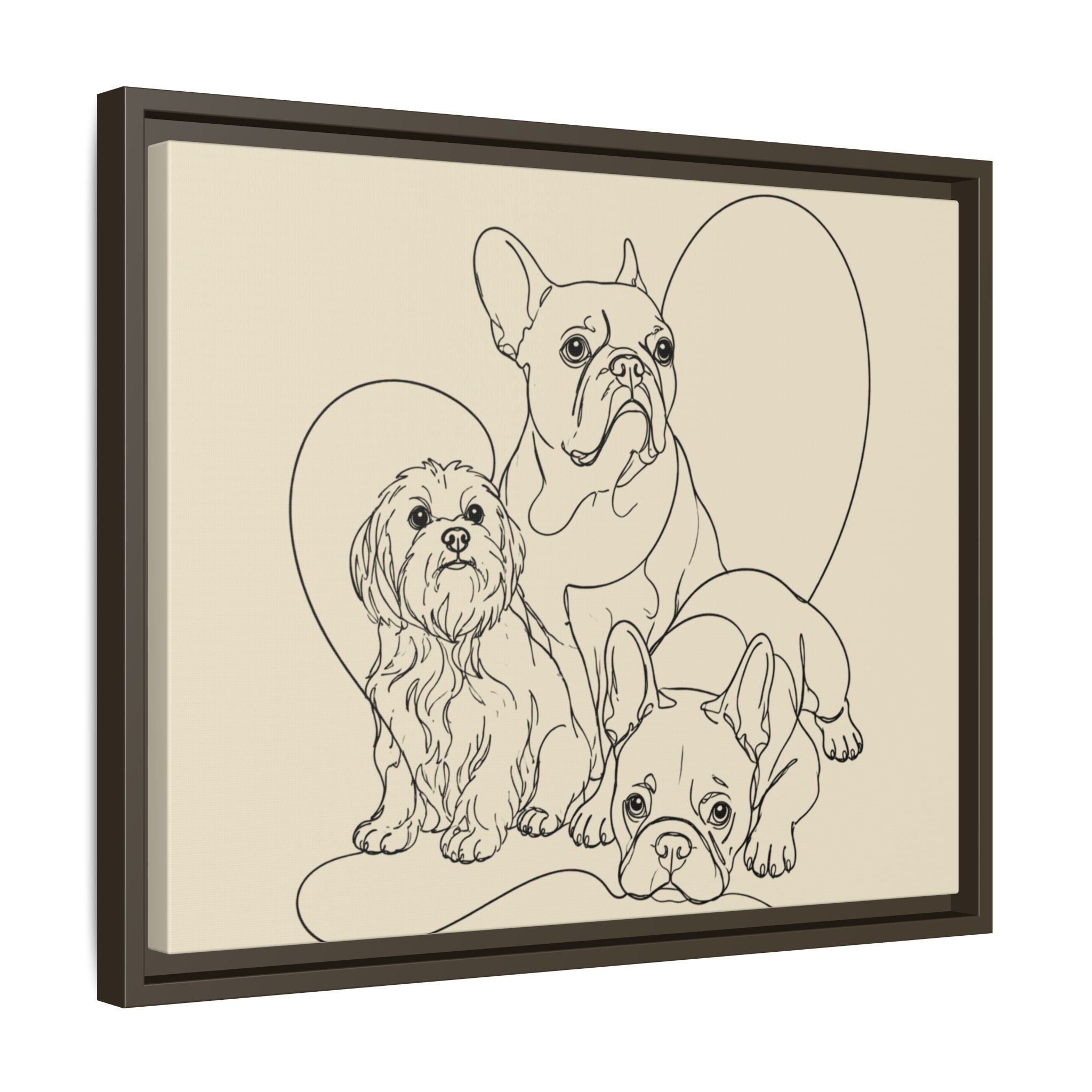 Frenchie Matte Canvas, Framed (Multi-color)