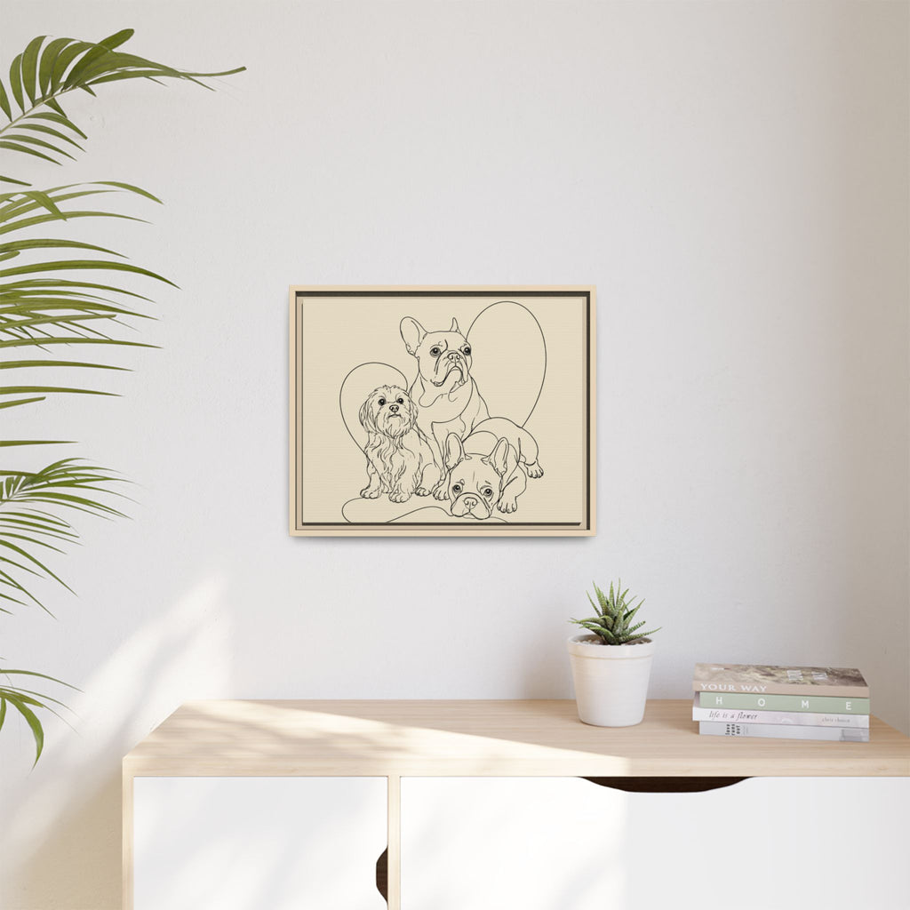 Frenchie Matte Canvas, Framed (Multi-color)