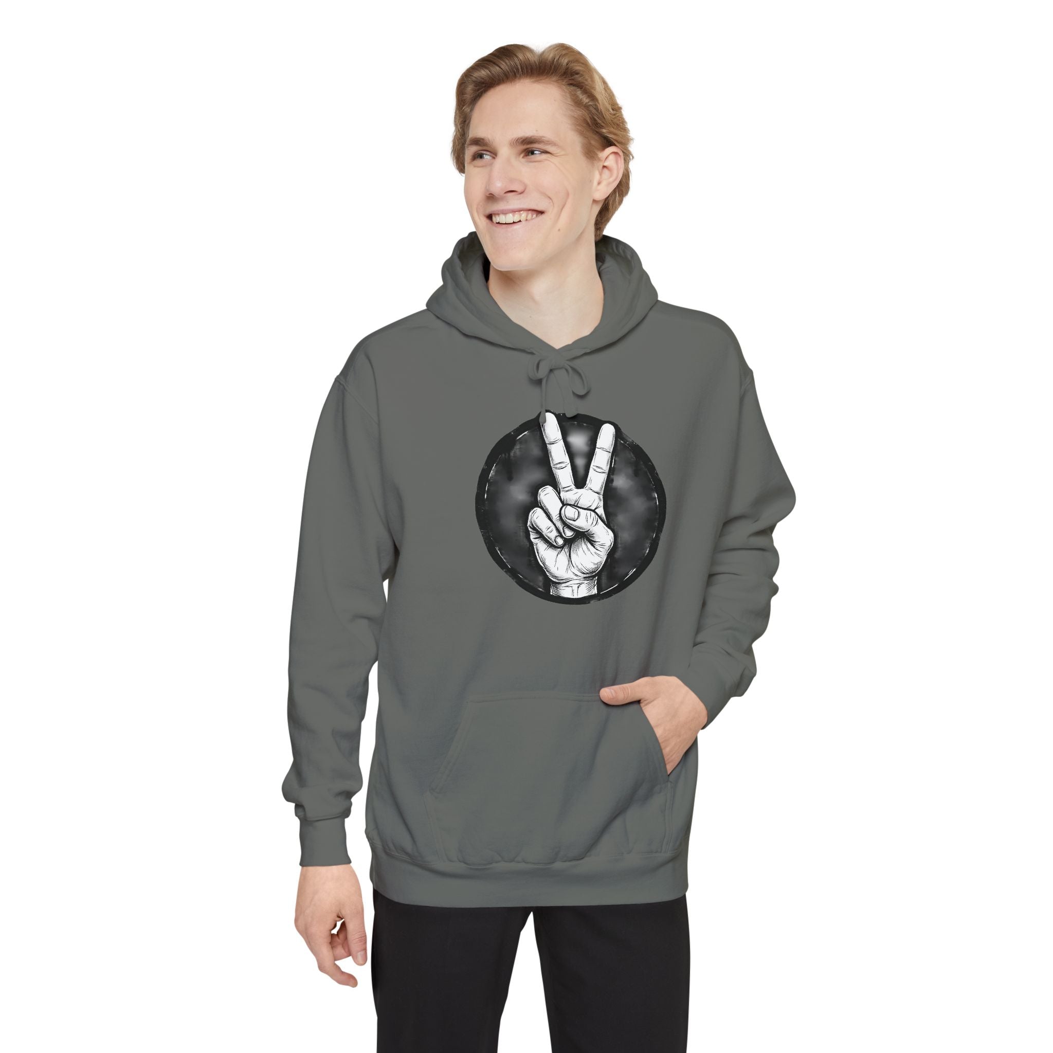 Peace Sign bulldog Hoodie "Explaining Why I Am Right"—  Graphic Pullover
