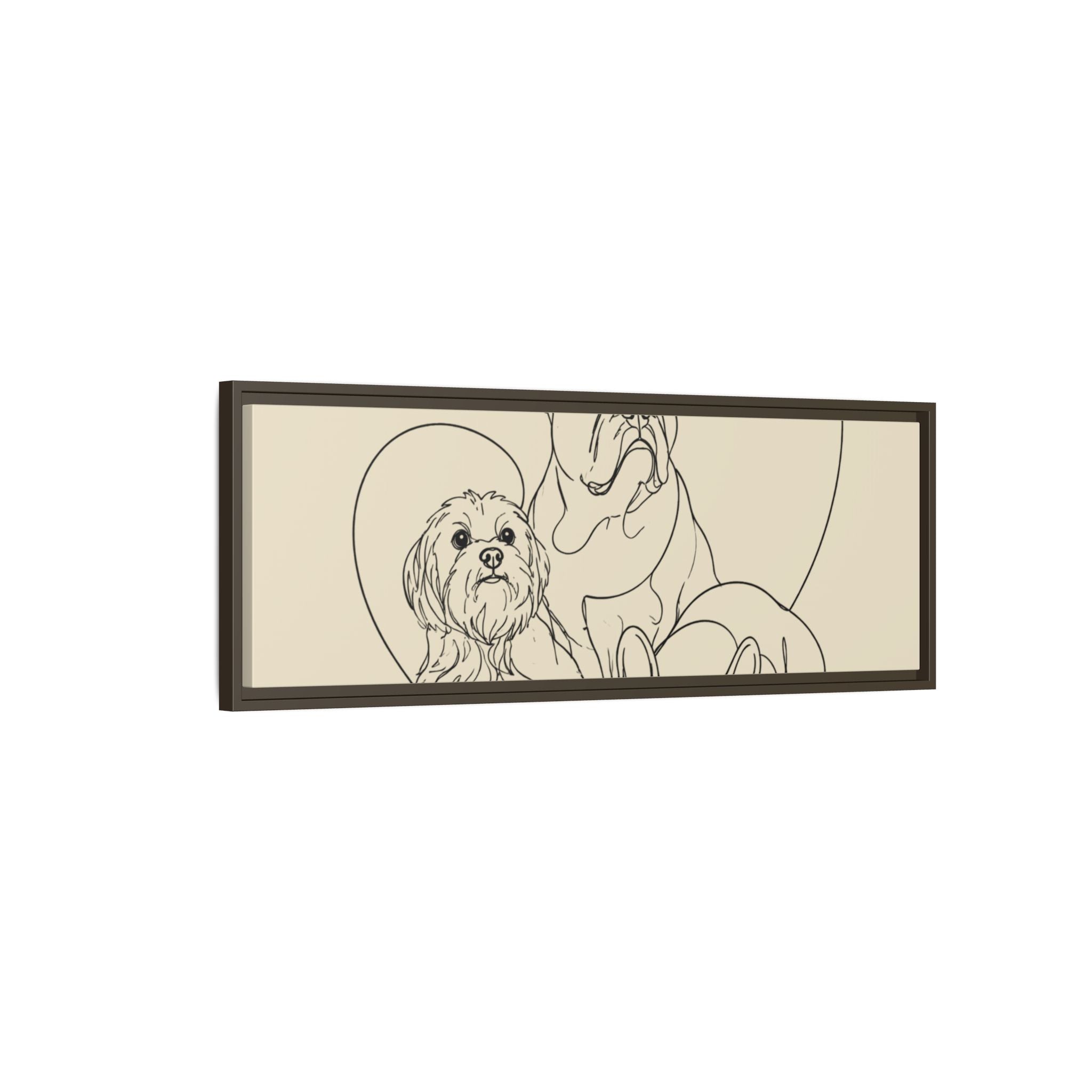Frenchie Matte Canvas, Framed (Multi-color)
