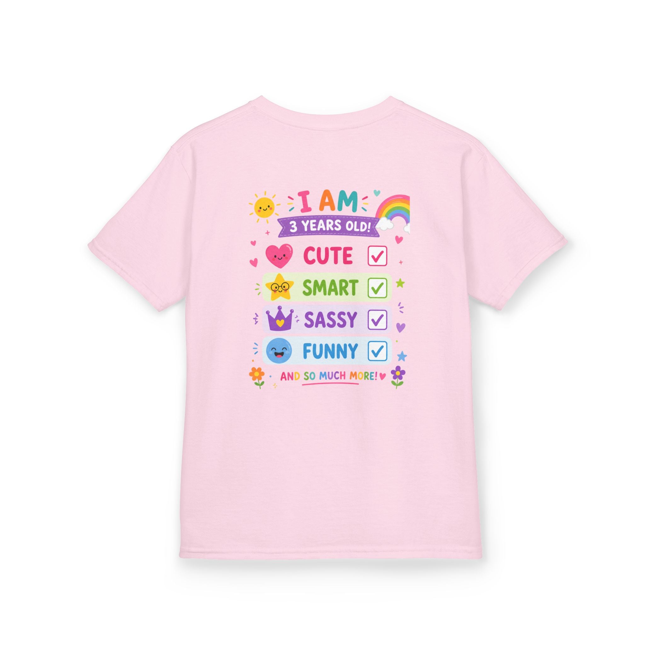 3rd Birthday Kids Tee — "Three-nager" Personalized Name Shirt (I Am 3 Years Old: Cute, Smart, Sassy, Funny)