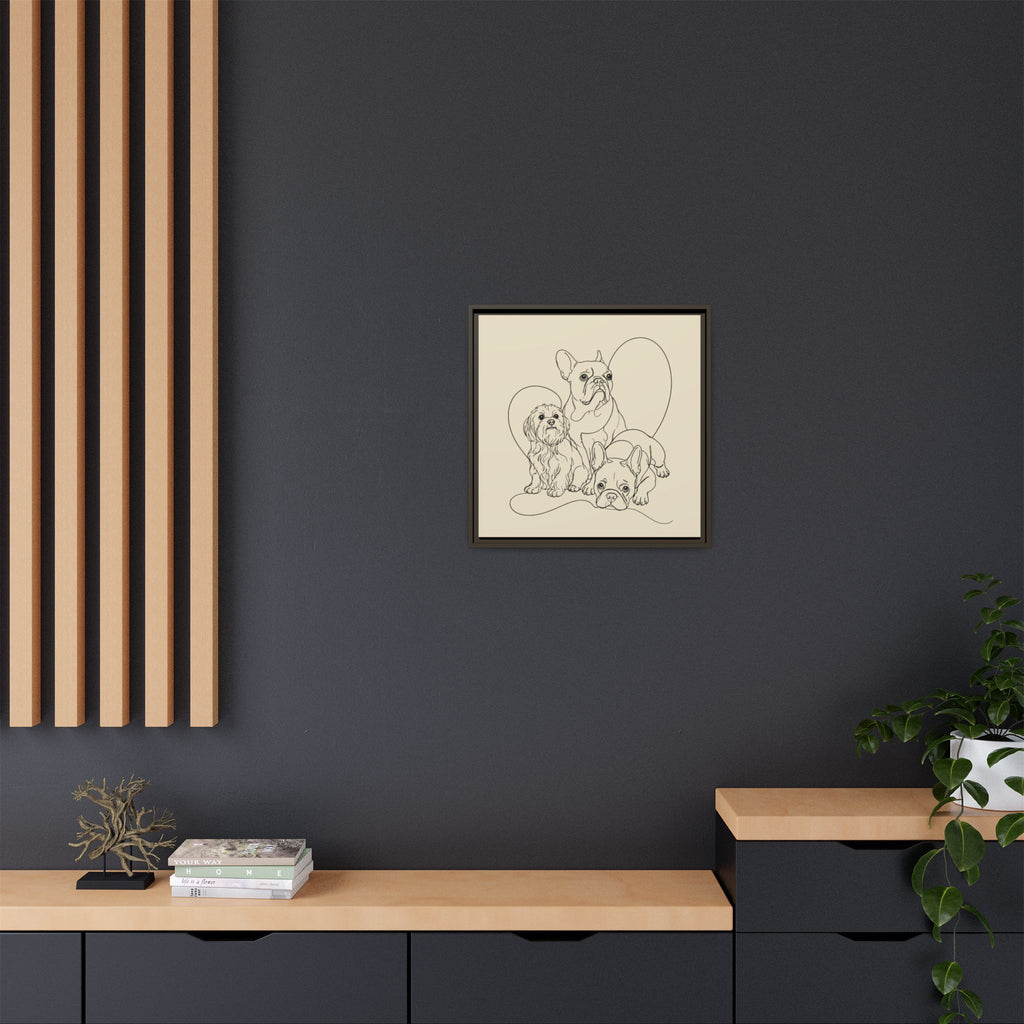 Frenchie Matte Canvas, Framed (Multi-color)