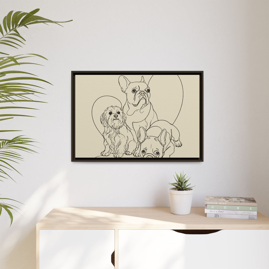Frenchie Matte Canvas, Framed (Multi-color)