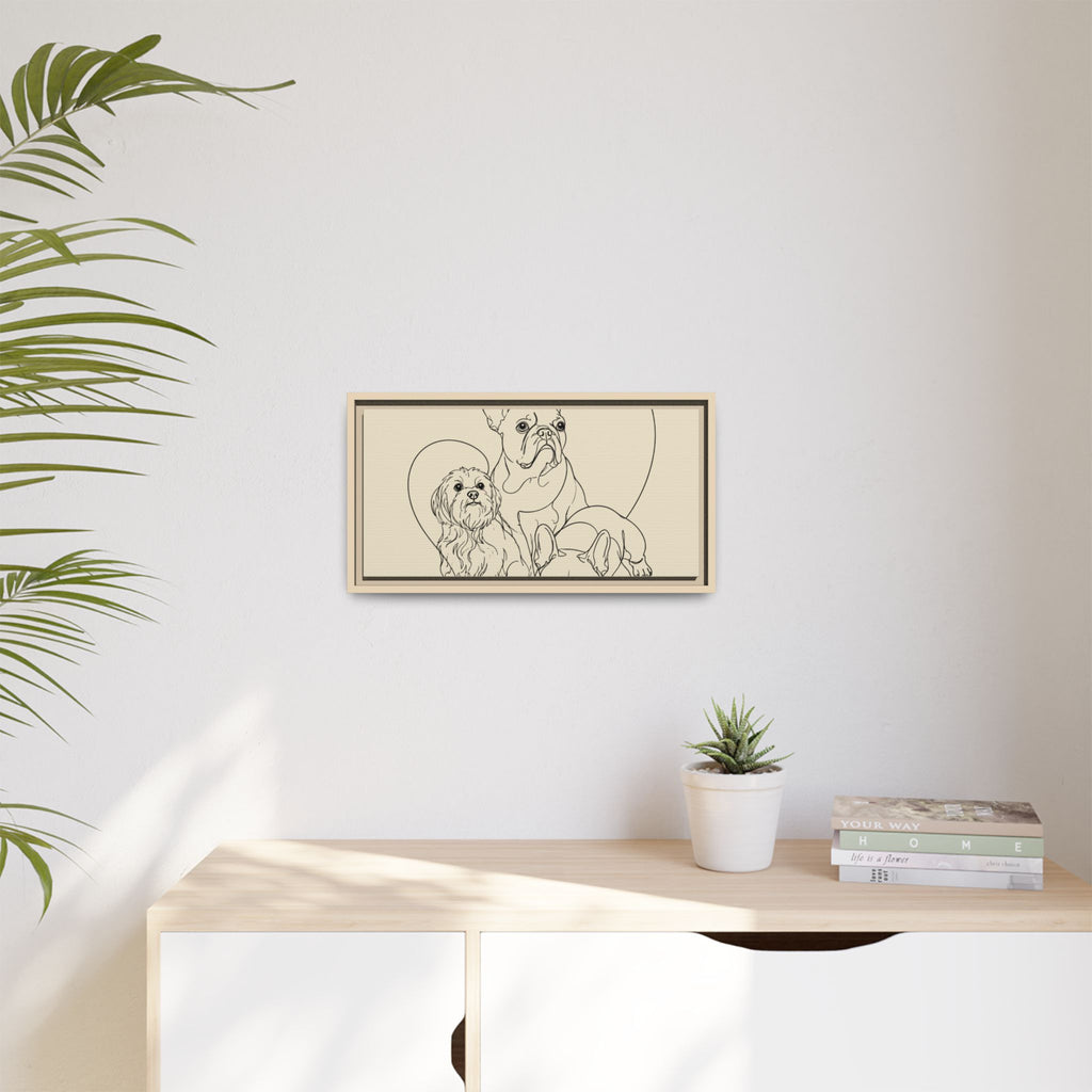 Frenchie Matte Canvas, Framed (Multi-color)