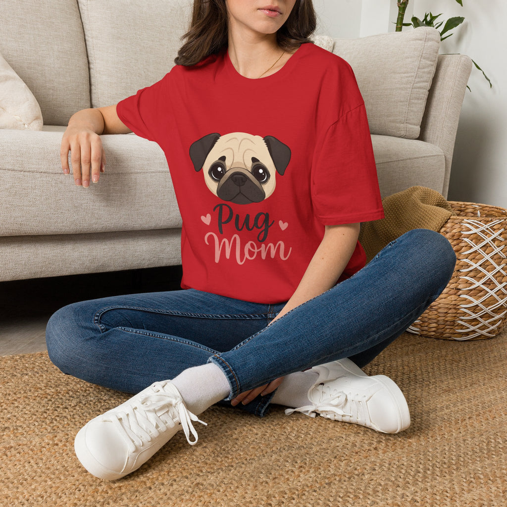 Pug Mom T-Shirt — Cute Pug Face Graphic Tee for Dog Lovers