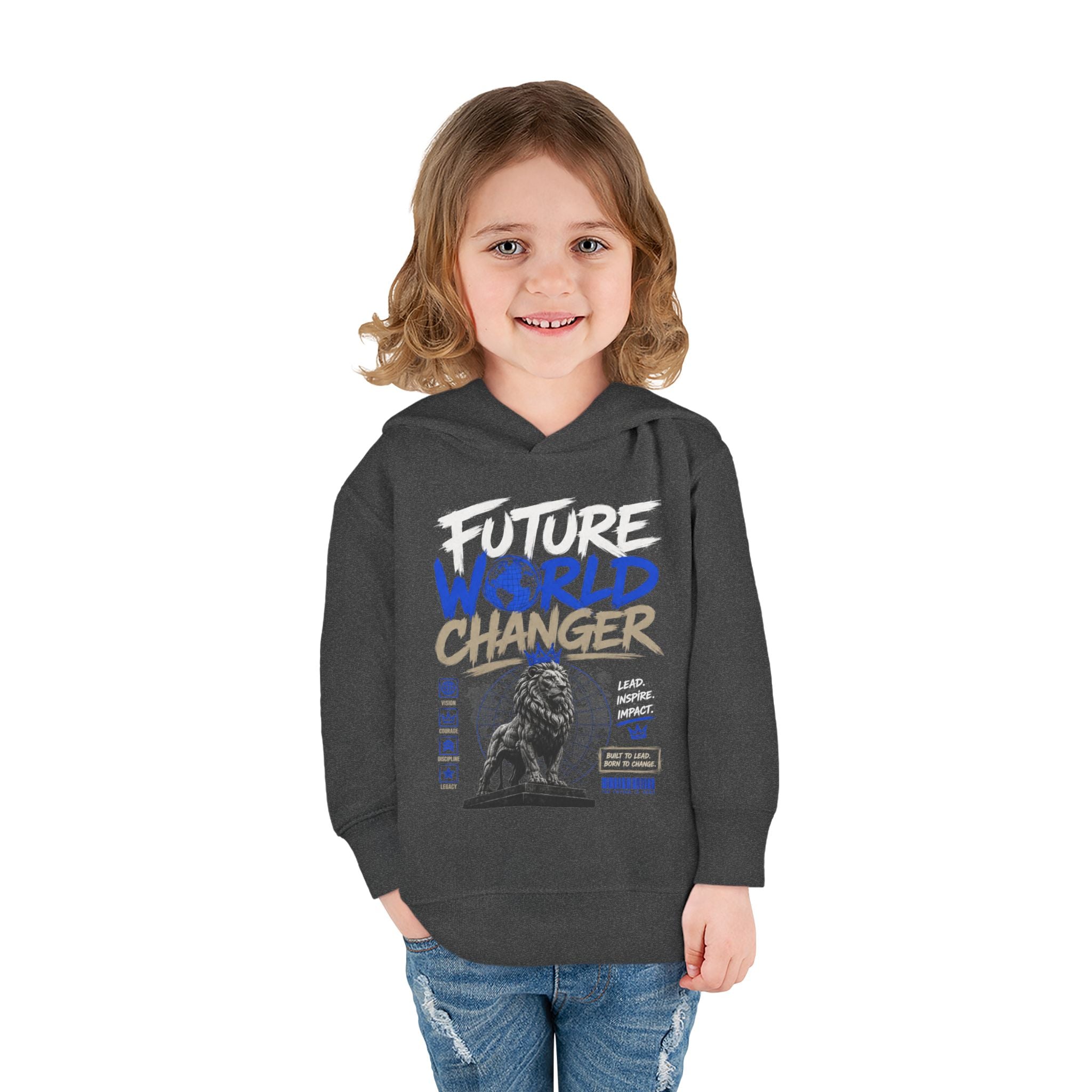 Toddler Hoodie — "Future World Changer" Lion Pullover