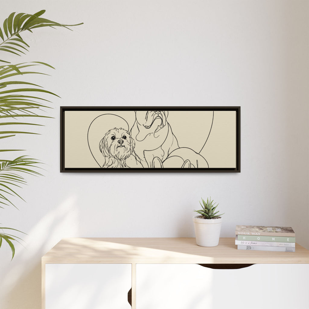 Frenchie Matte Canvas, Framed (Multi-color)