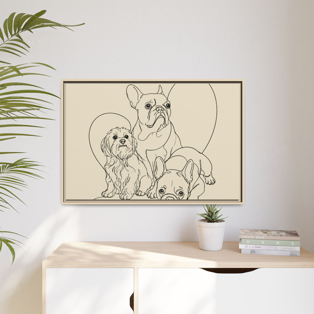 Frenchie Matte Canvas, Framed (Multi-color)