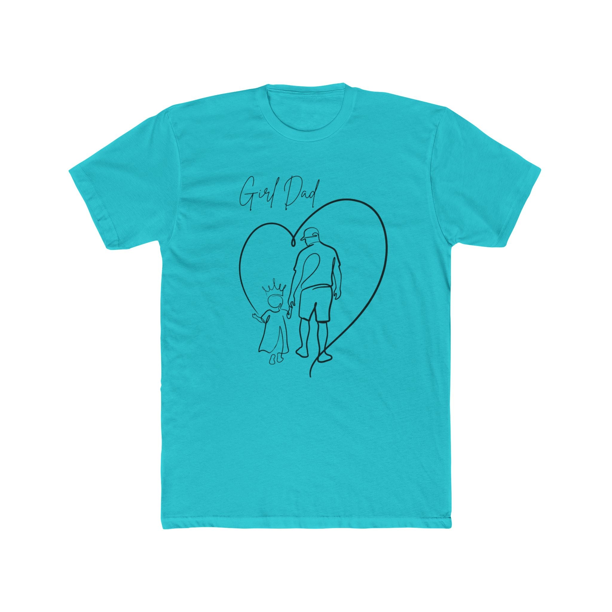 T-Shirt — Girl Dad Line Art Tee (Father & Daughter Heart Design)