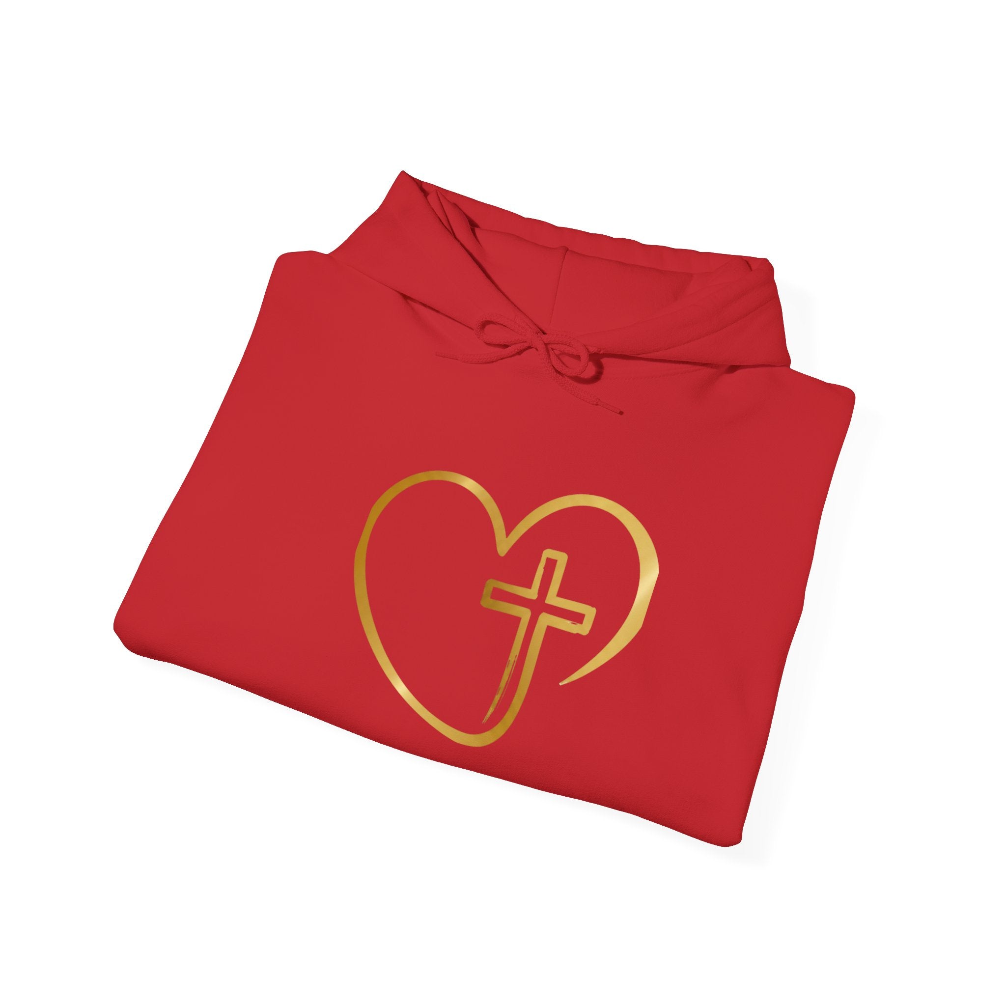 Copy of Personalized Christian Heart Hoodie — Gold Cross Heart Religious Pullover