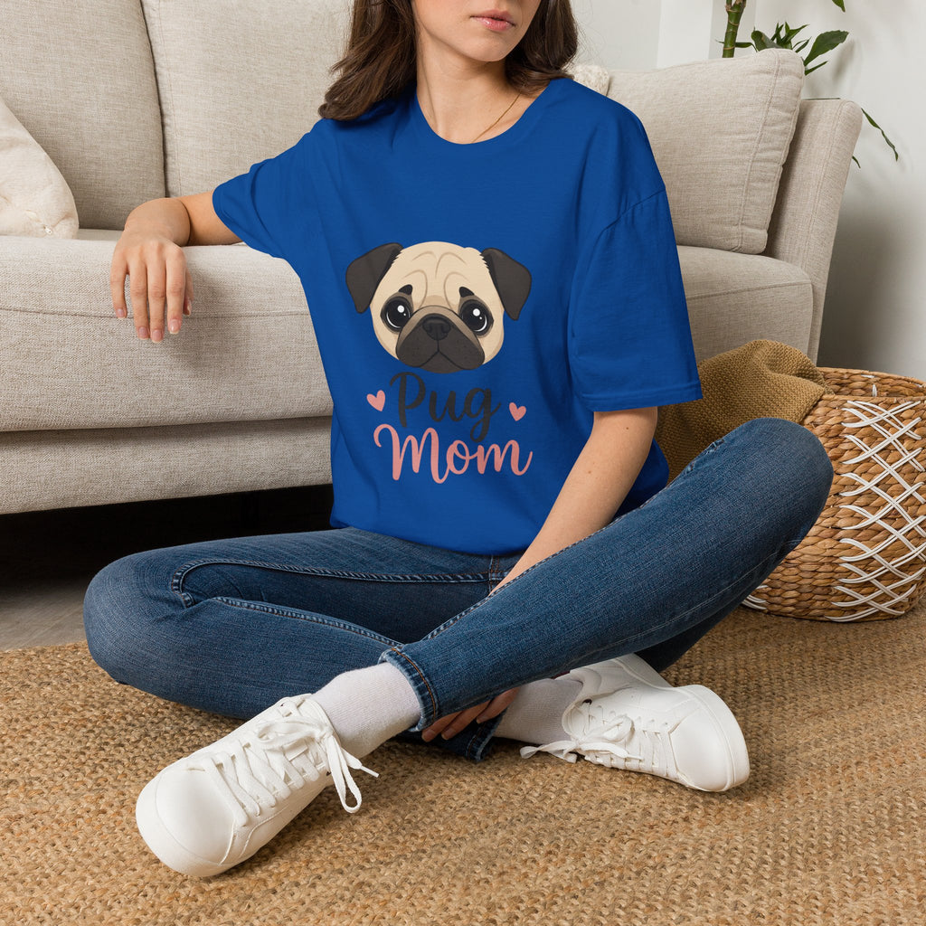 Pug Mom T-Shirt — Cute Pug Face Graphic Tee for Dog Lovers