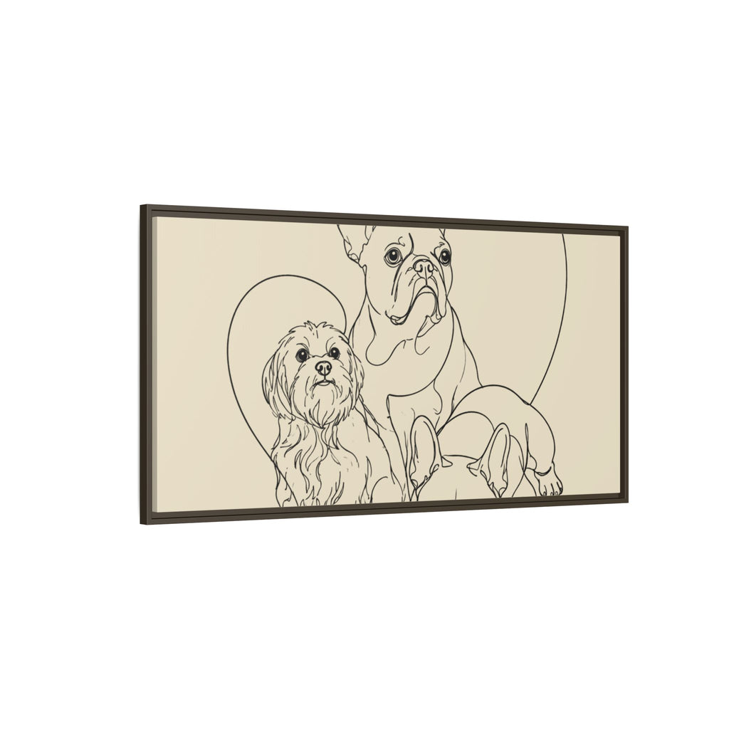 Frenchie Matte Canvas, Framed (Multi-color)