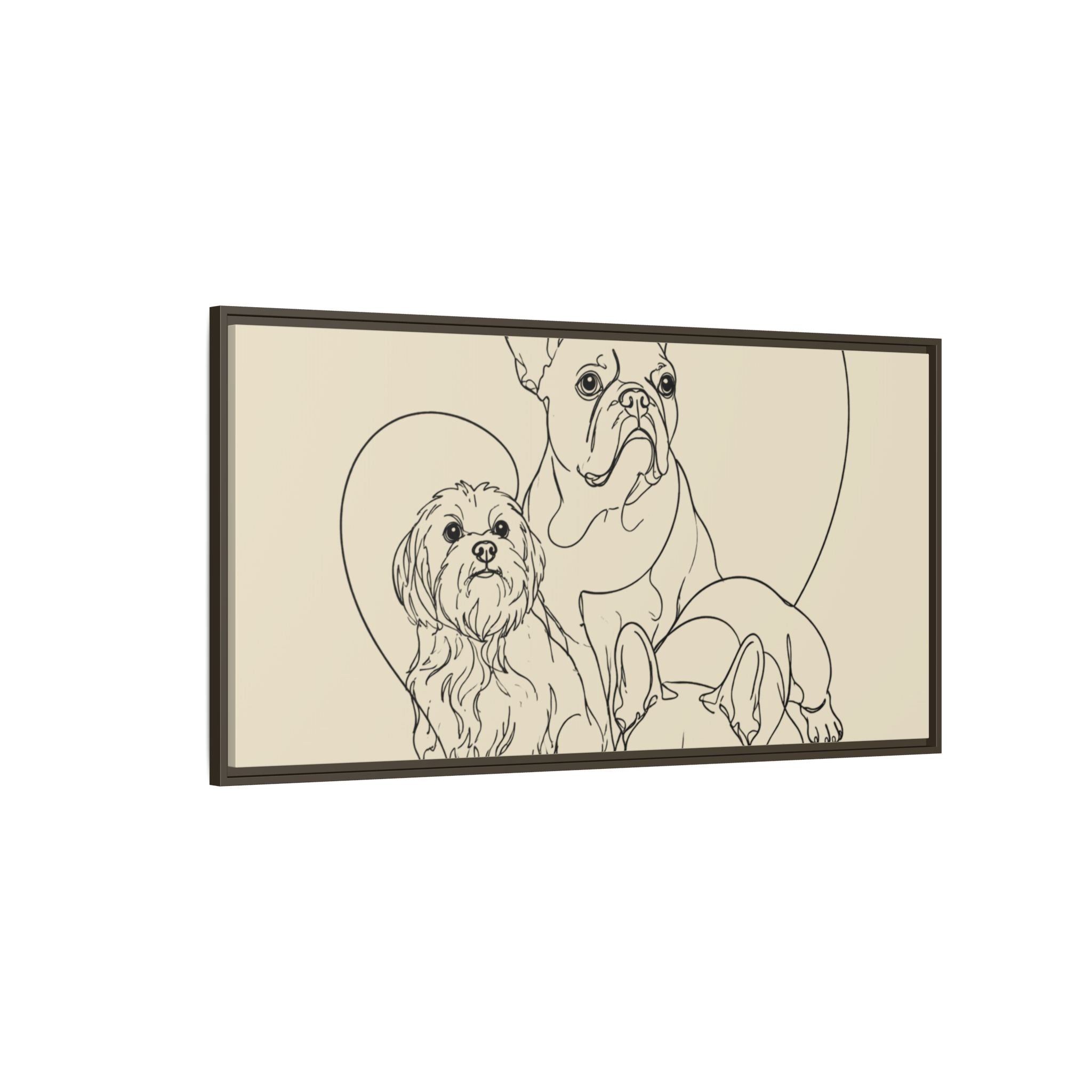Frenchie Matte Canvas, Framed (Multi-color)