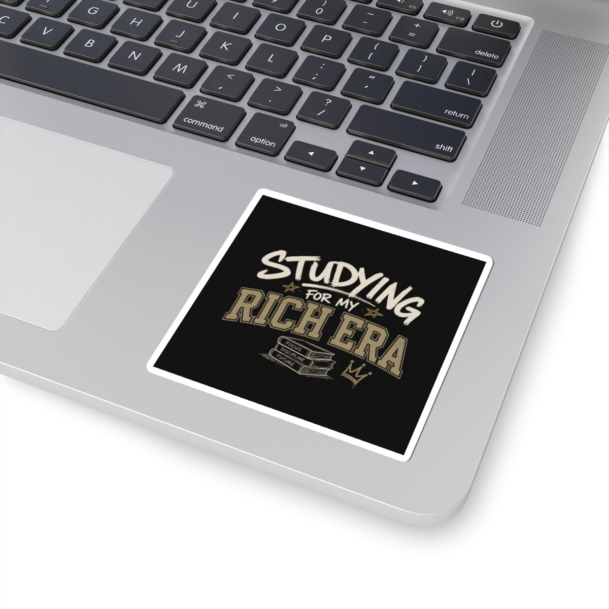 Studying For My Rich Era Sticker — Motivational Laptop/Notebook Kiss-Cut Sticker
