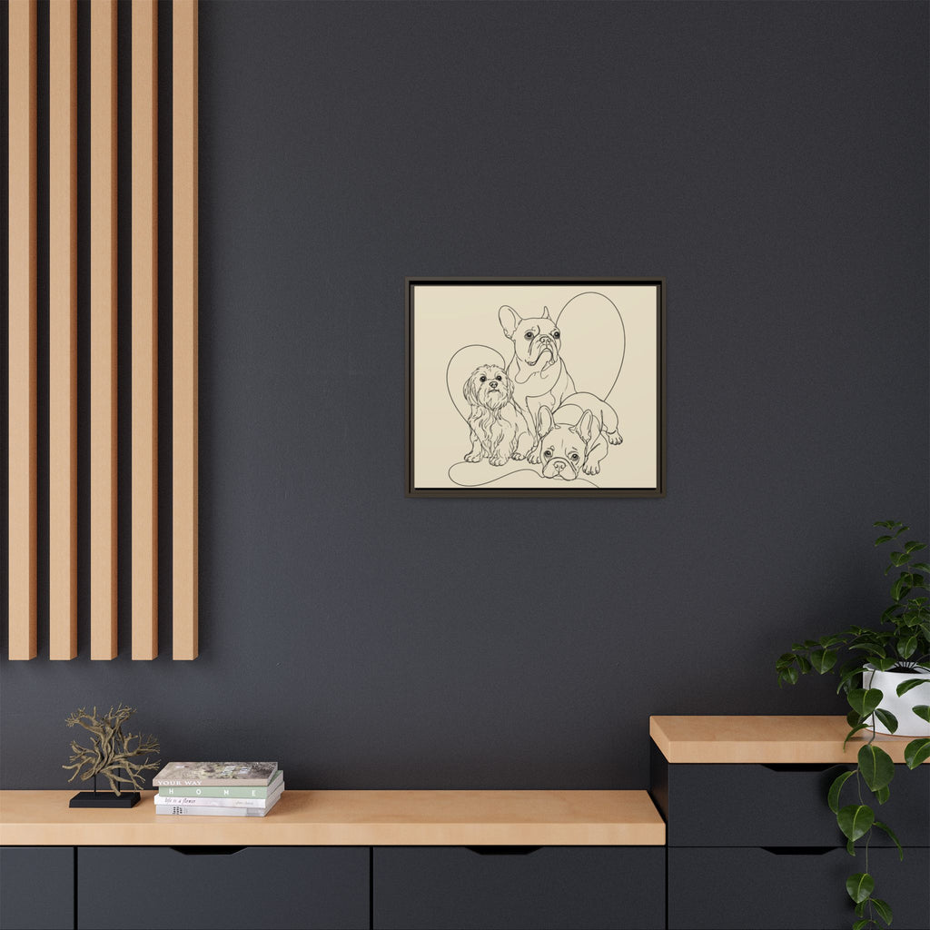 Frenchie Matte Canvas, Framed (Multi-color)