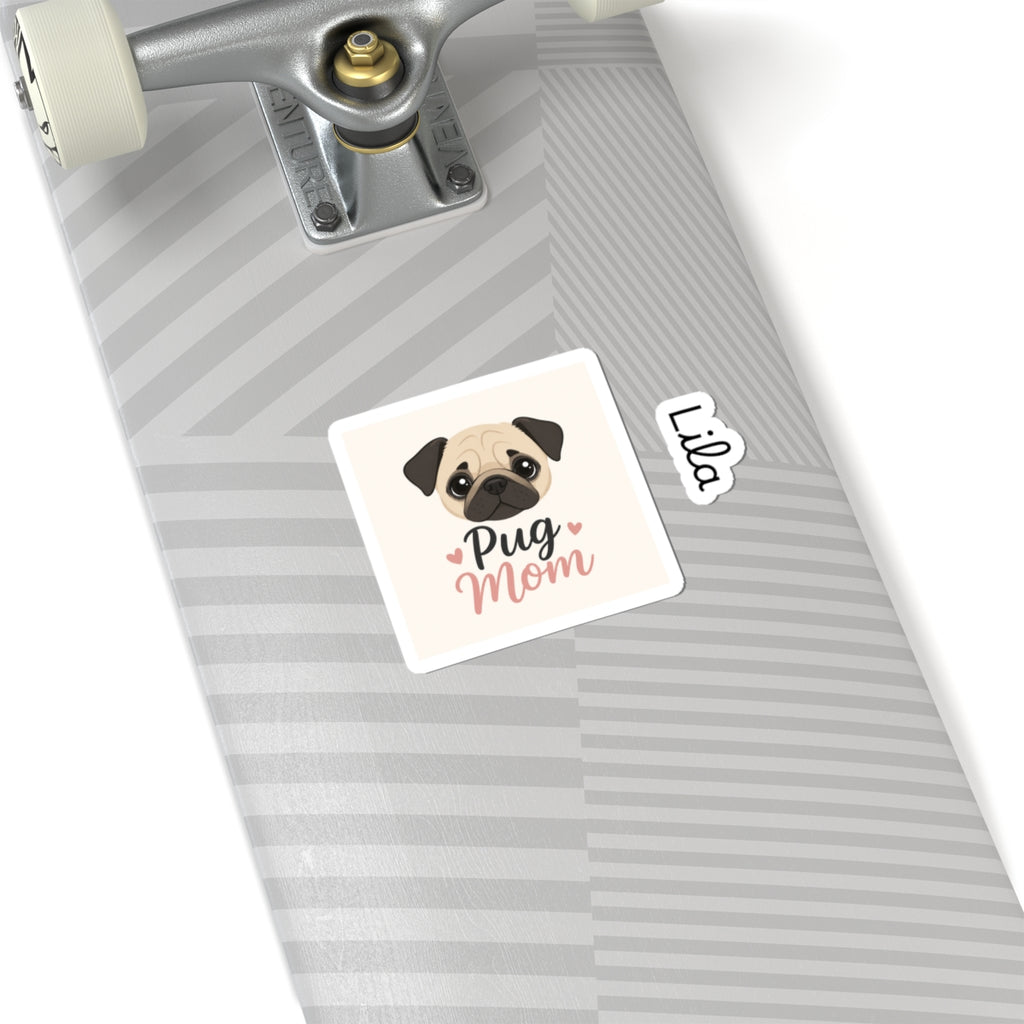 Pug Mom Kiss-Cut Sticker