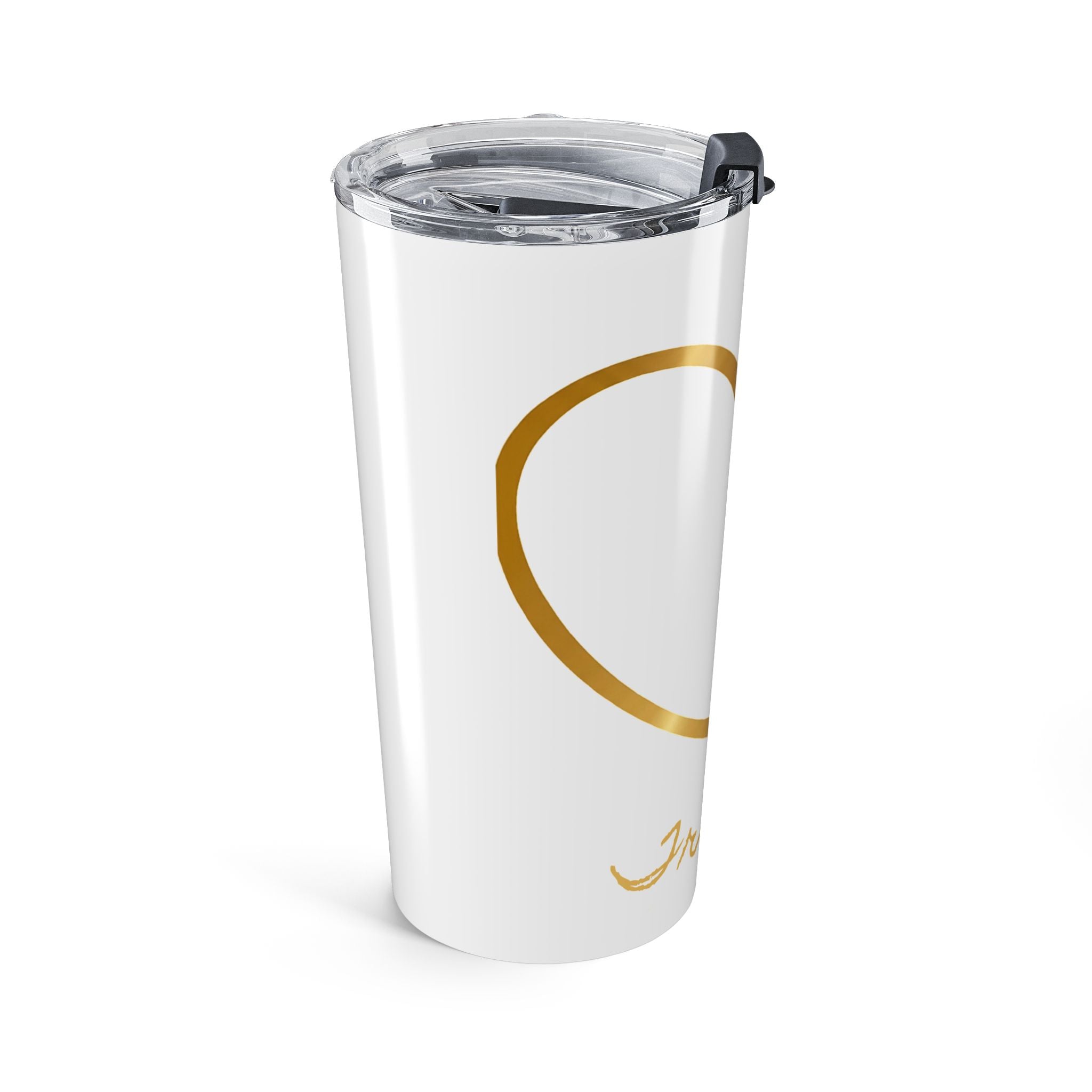 Personalized Christian Heart 20oz Tumbler — Gold Cross Faith Travel Mug