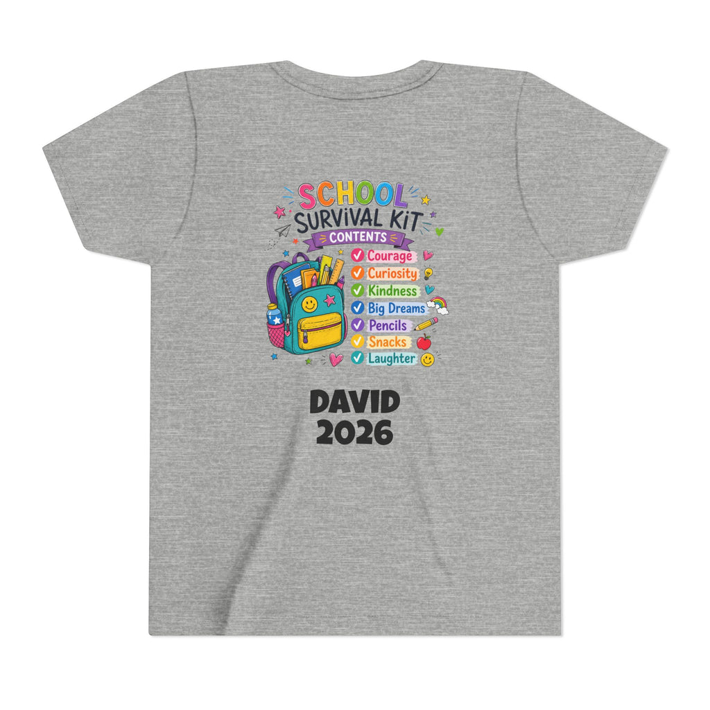 First Day of School Personalized Youth Tee — "Let's Make It Awesome!" Backname Personalizable (David 2026)