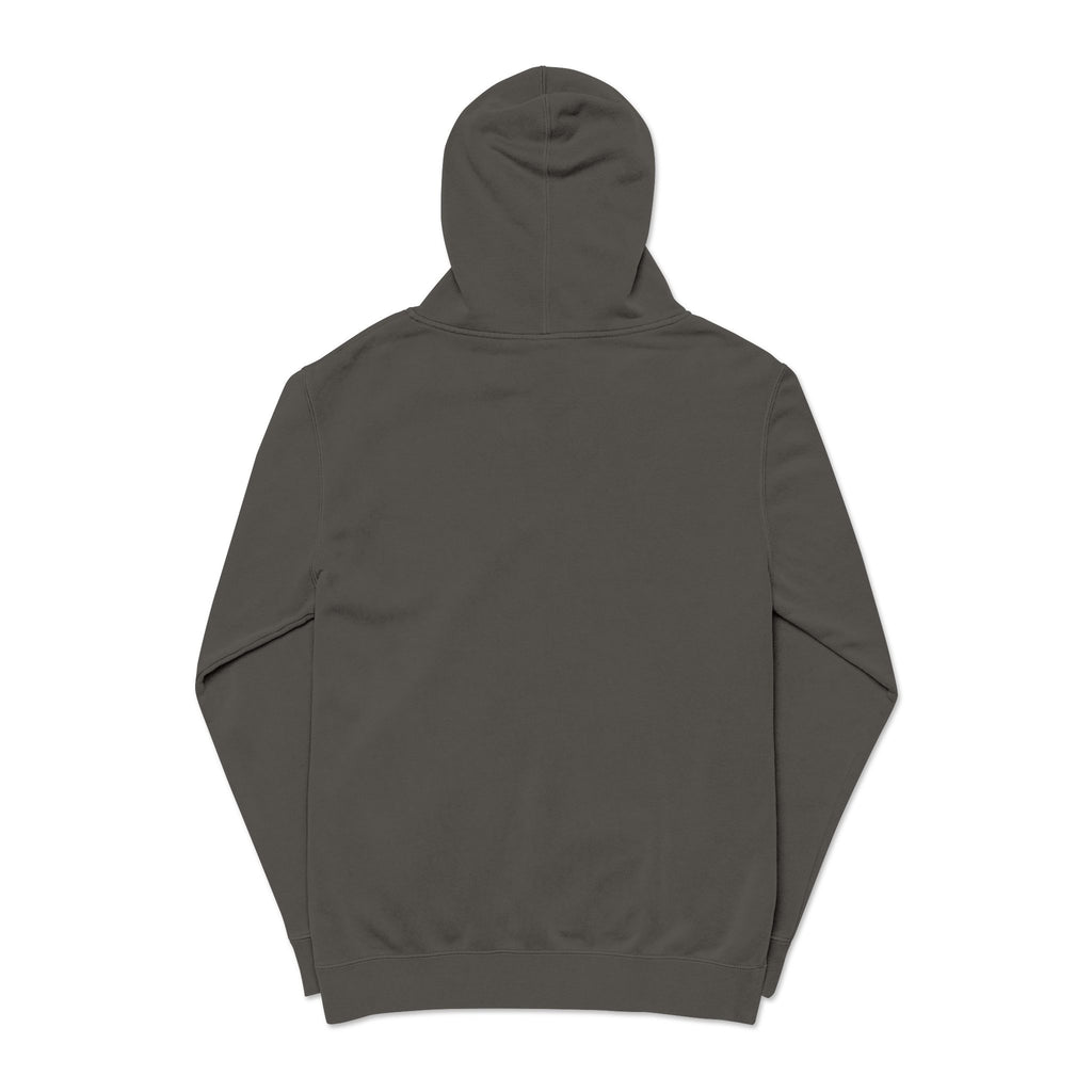 Personalized "Expresso Yourself" Sleeve Pigment-Dyed Hoodie with Coffee Crest Logo — Vintage Cozy Streetwear
