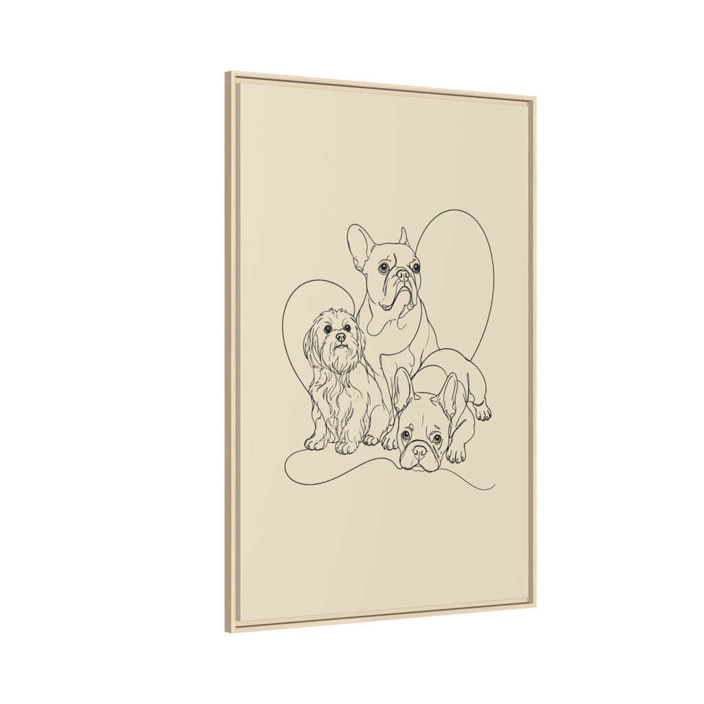 Frenchie Matte Canvas, Framed (Multi-color)