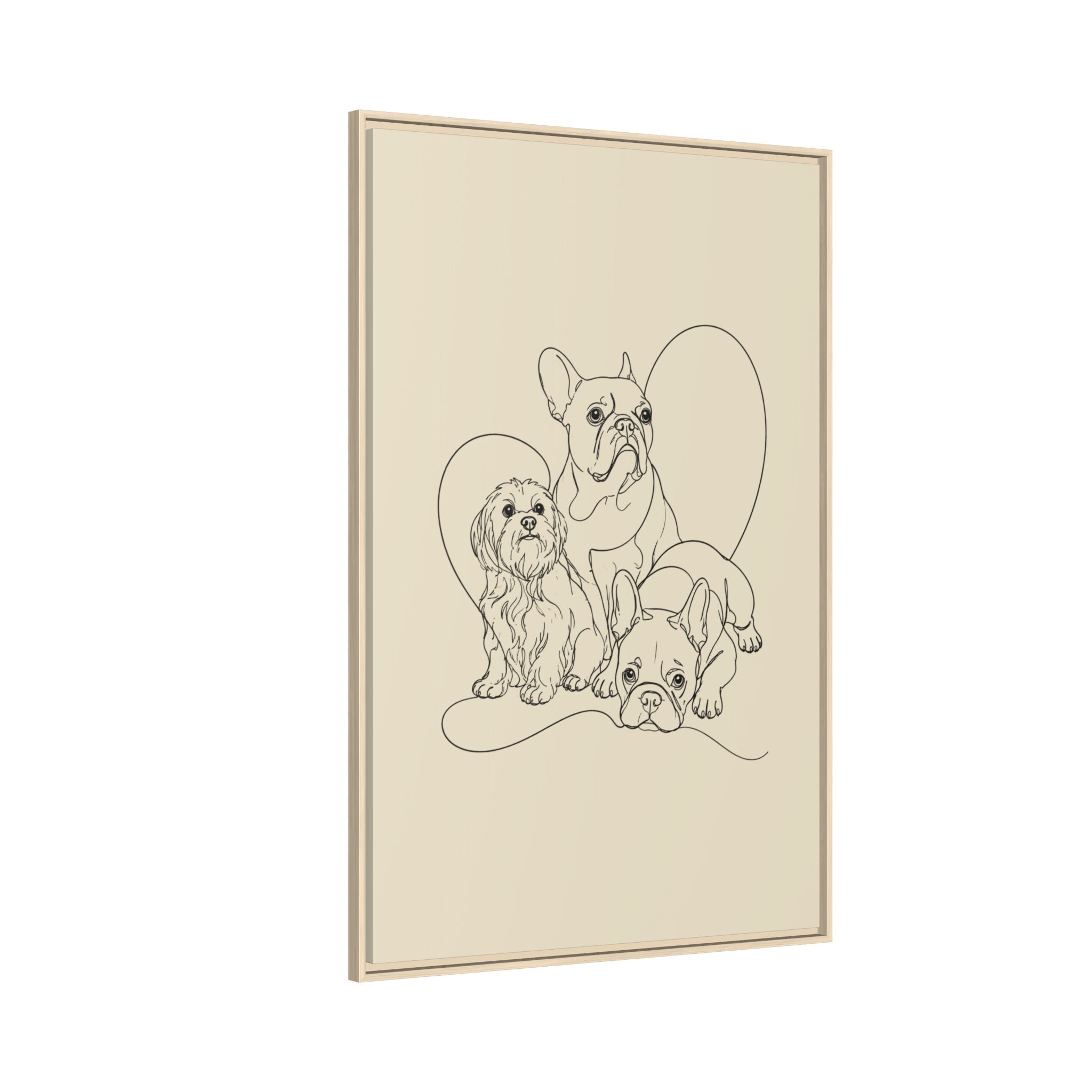 Frenchie Matte Canvas, Framed (Multi-color)