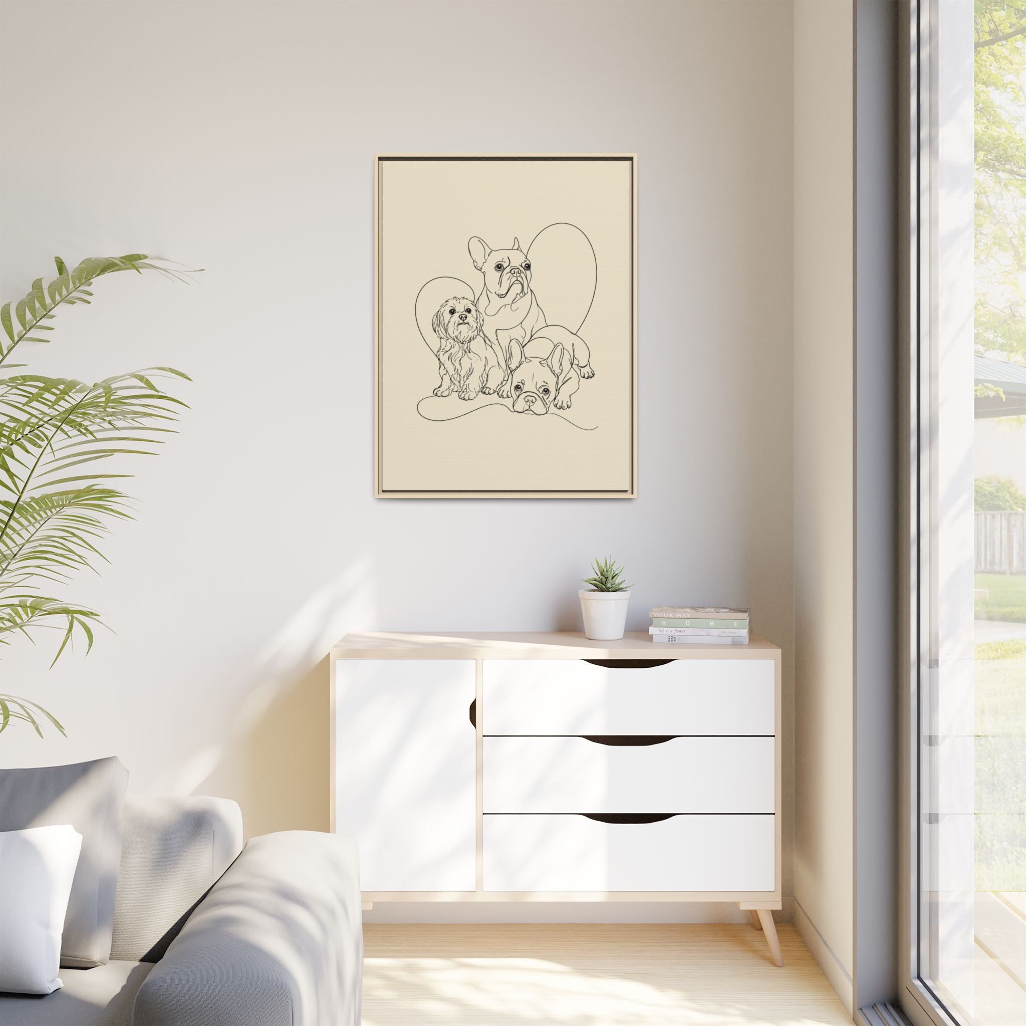 Frenchie Matte Canvas, Framed (Multi-color)