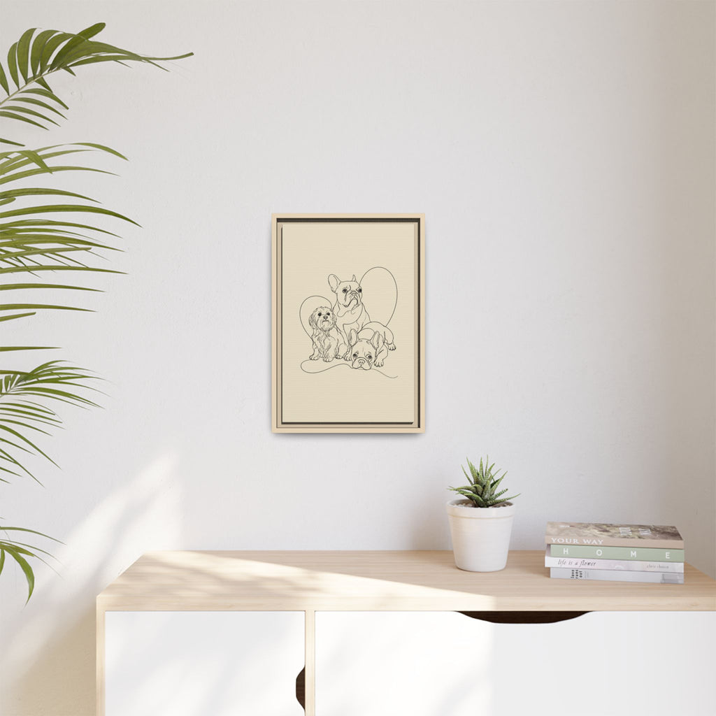 Frenchie Matte Canvas, Framed (Multi-color)