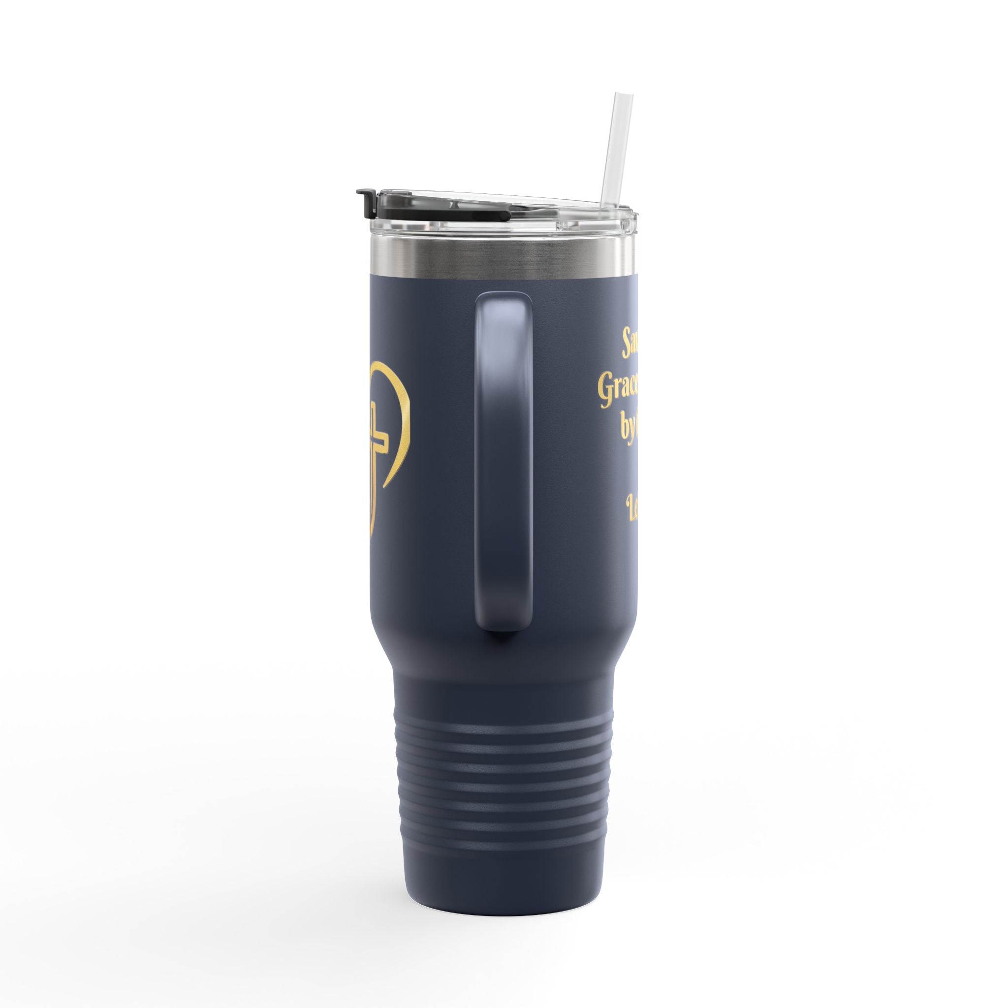 Personalized Christian Heart Cross 40oz Insulated Travel Mug